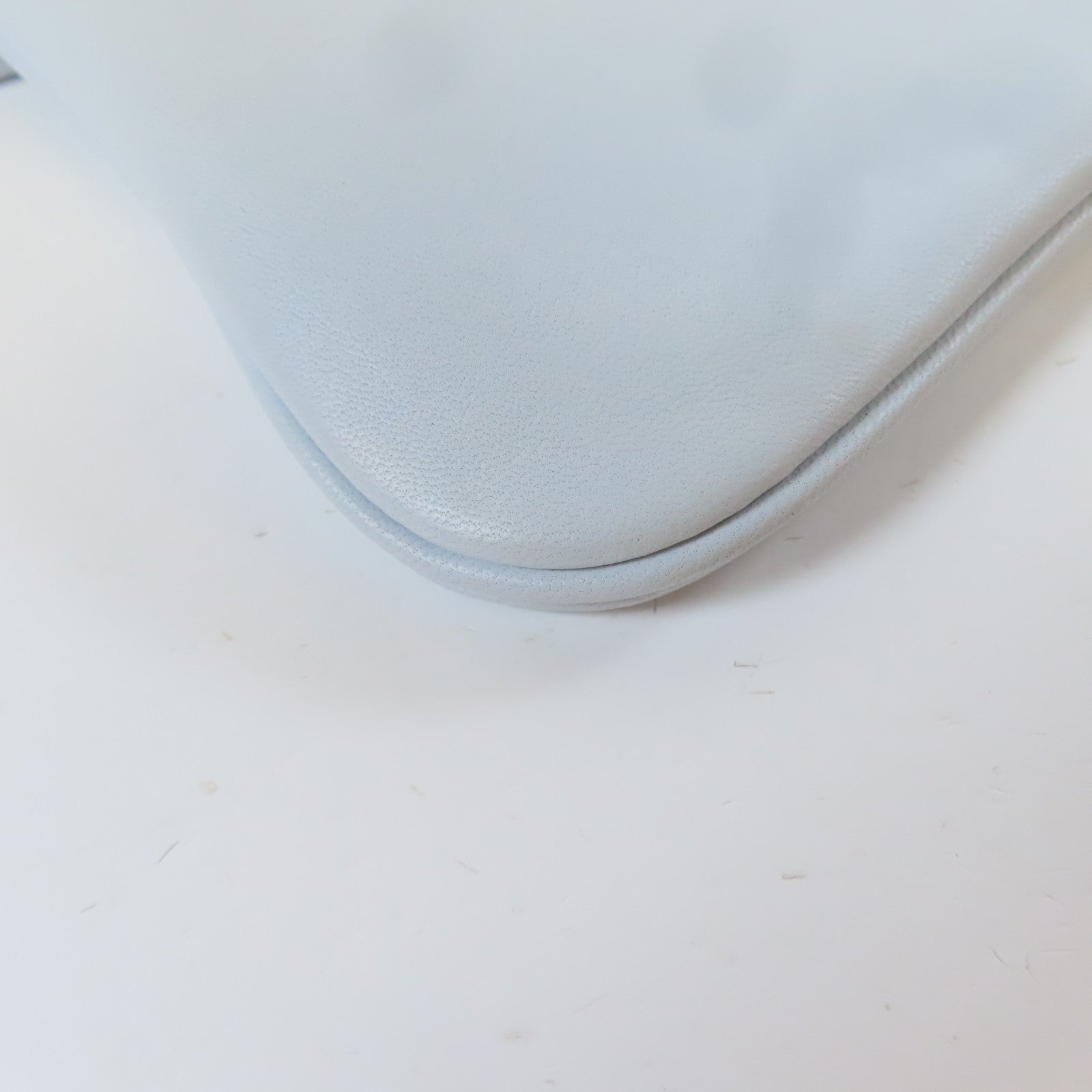 HERMES Veau Swift皮革Aline銀扣肩背袋霧藍色