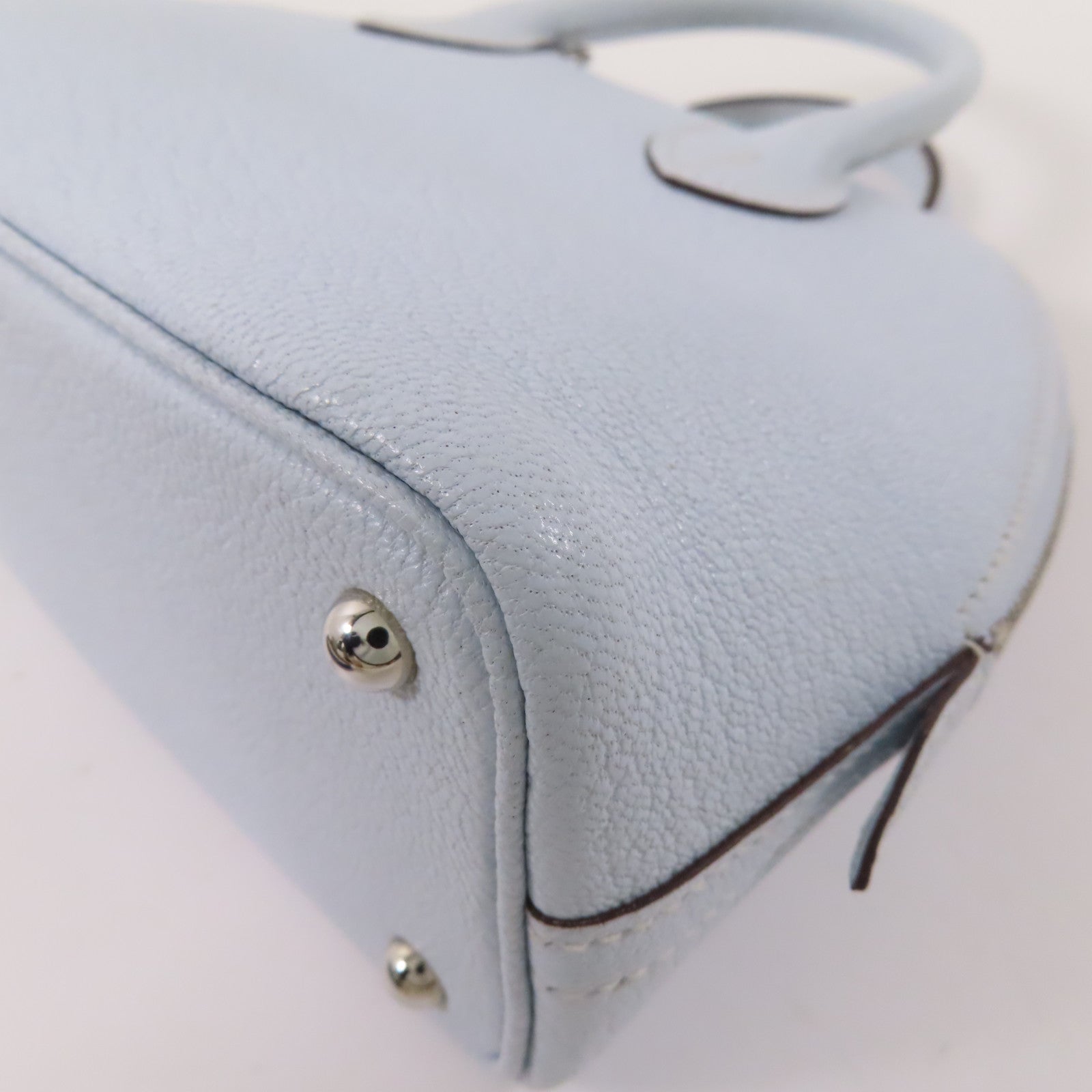 HERMES Chevre皮革Mini Bolide銀扣手挽肩背兩用袋