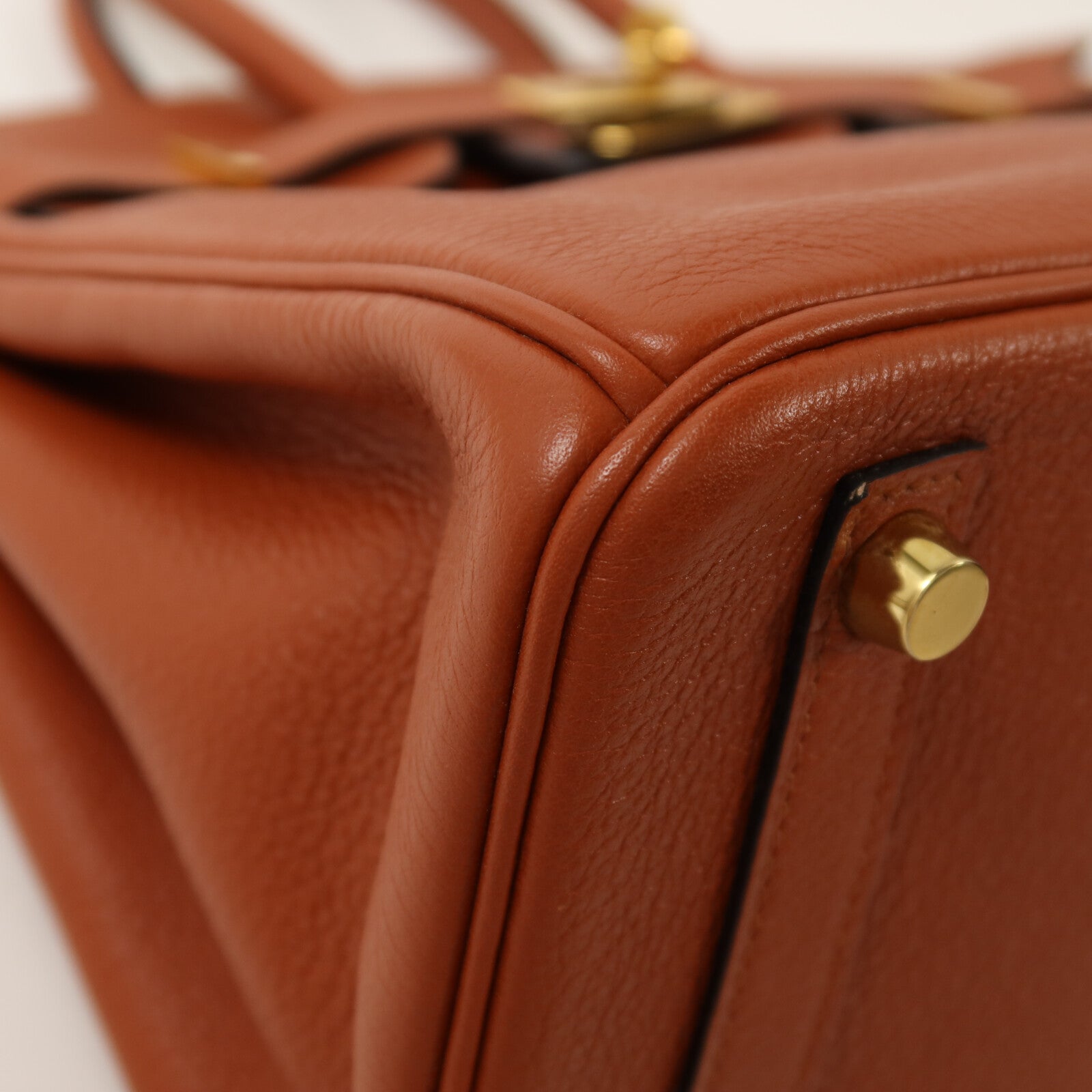 HERMES Clemence皮革Birkin 25手挽袋Cuivre