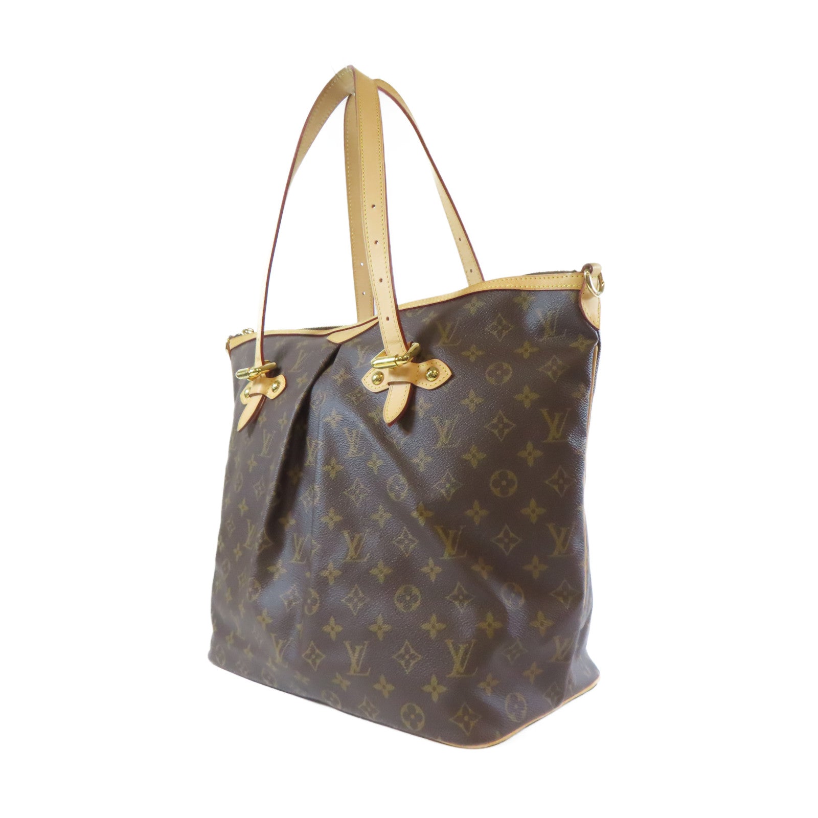LOUIS VUITTON Monogram Palermo GM 2 Way Shoulder Bag金扣手挽肩背兩用袋啡色