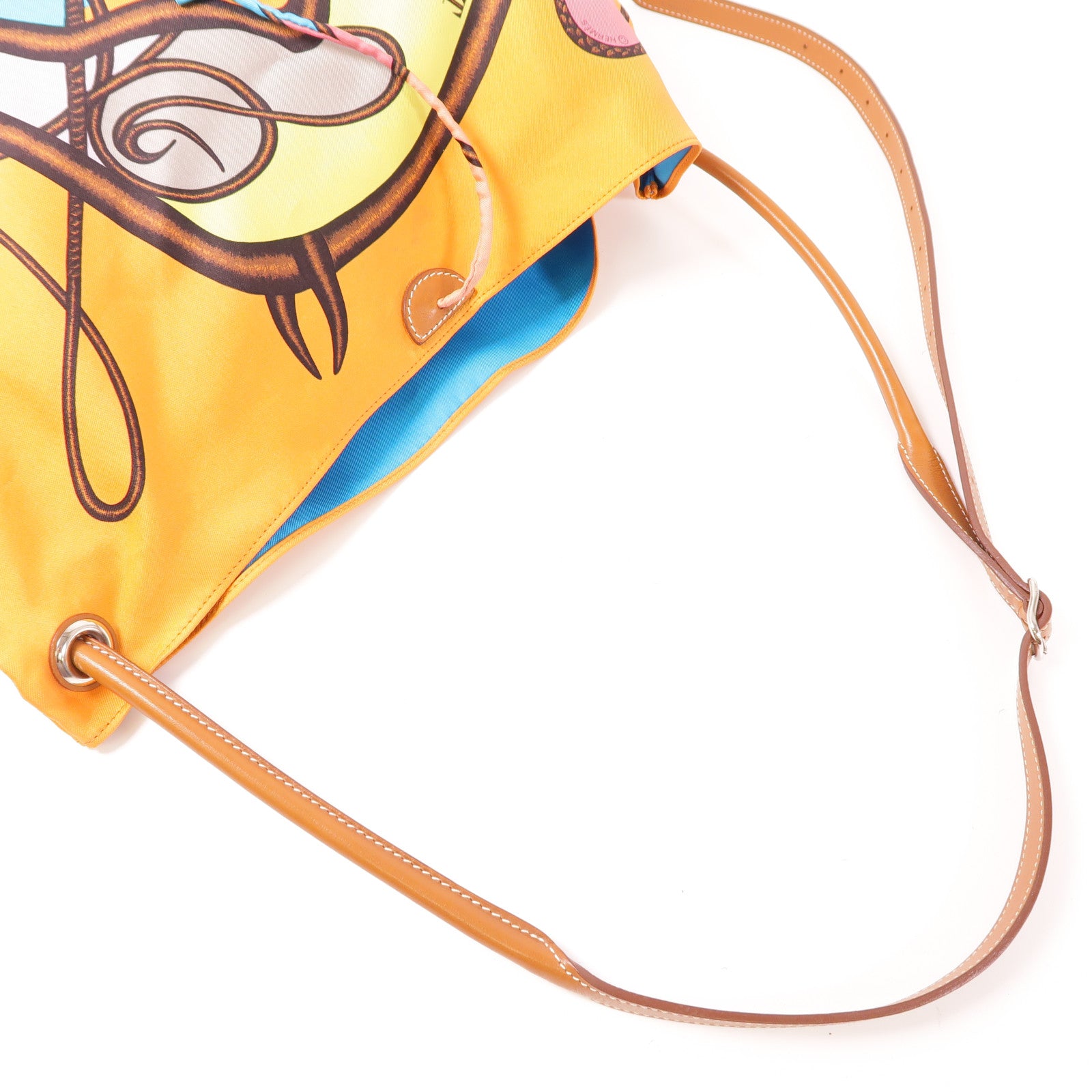 HERMES PHW Crossbody Bag Shoulder Bag Silk Multicolor