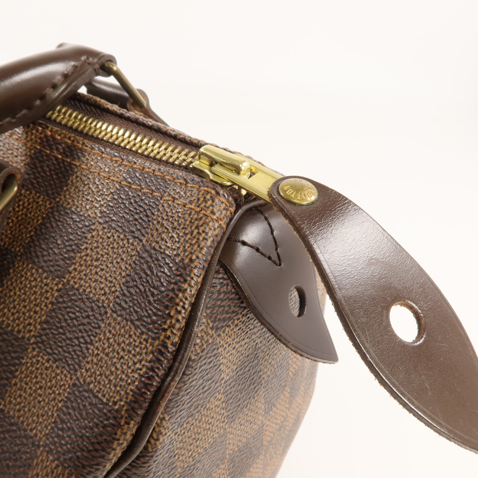 LOUIS VUITTON Damier Speedy 25金扣手挽袋