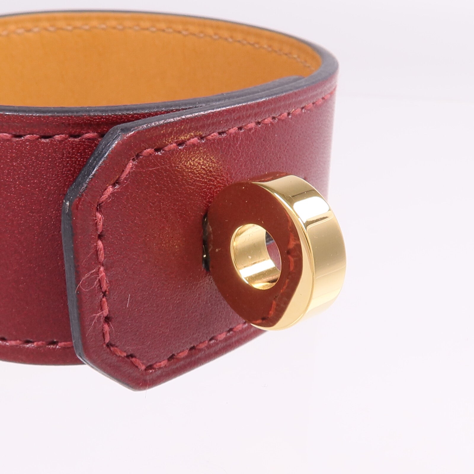 HERMES 【激減優惠】Box Calf皮革Hip Hop Bracelet金扣手帶