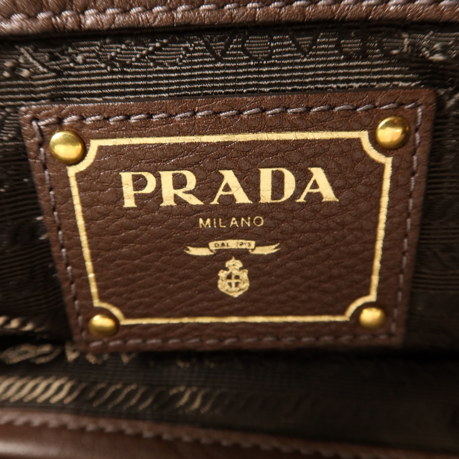 PRADA 牛皮皮革2 way Shoulder金扣手挽肩背兩用袋