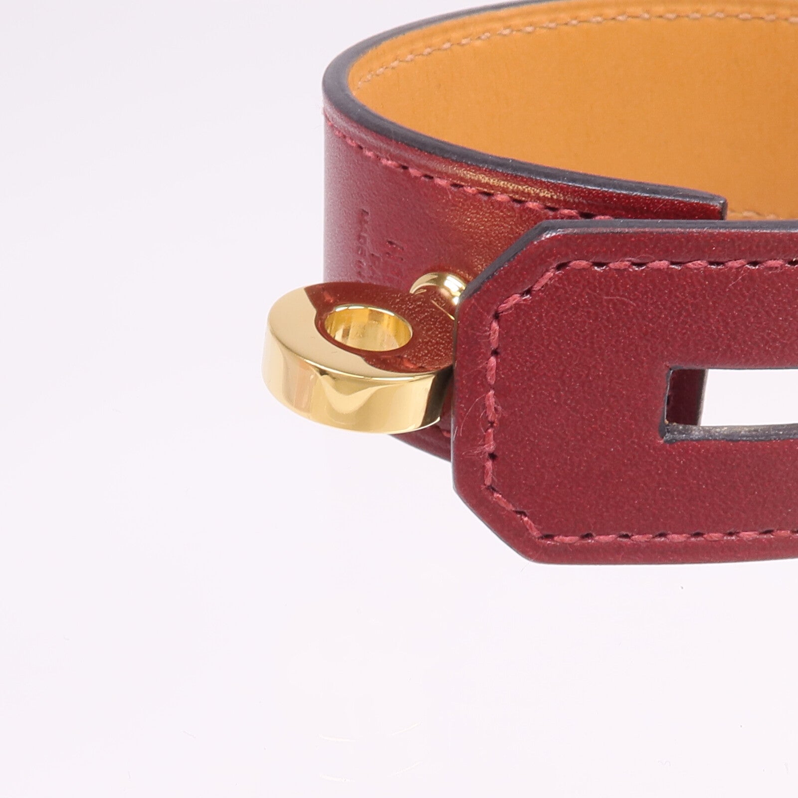 HERMES 【激減優惠】Box Calf皮革Hip Hop Bracelet金扣手帶
