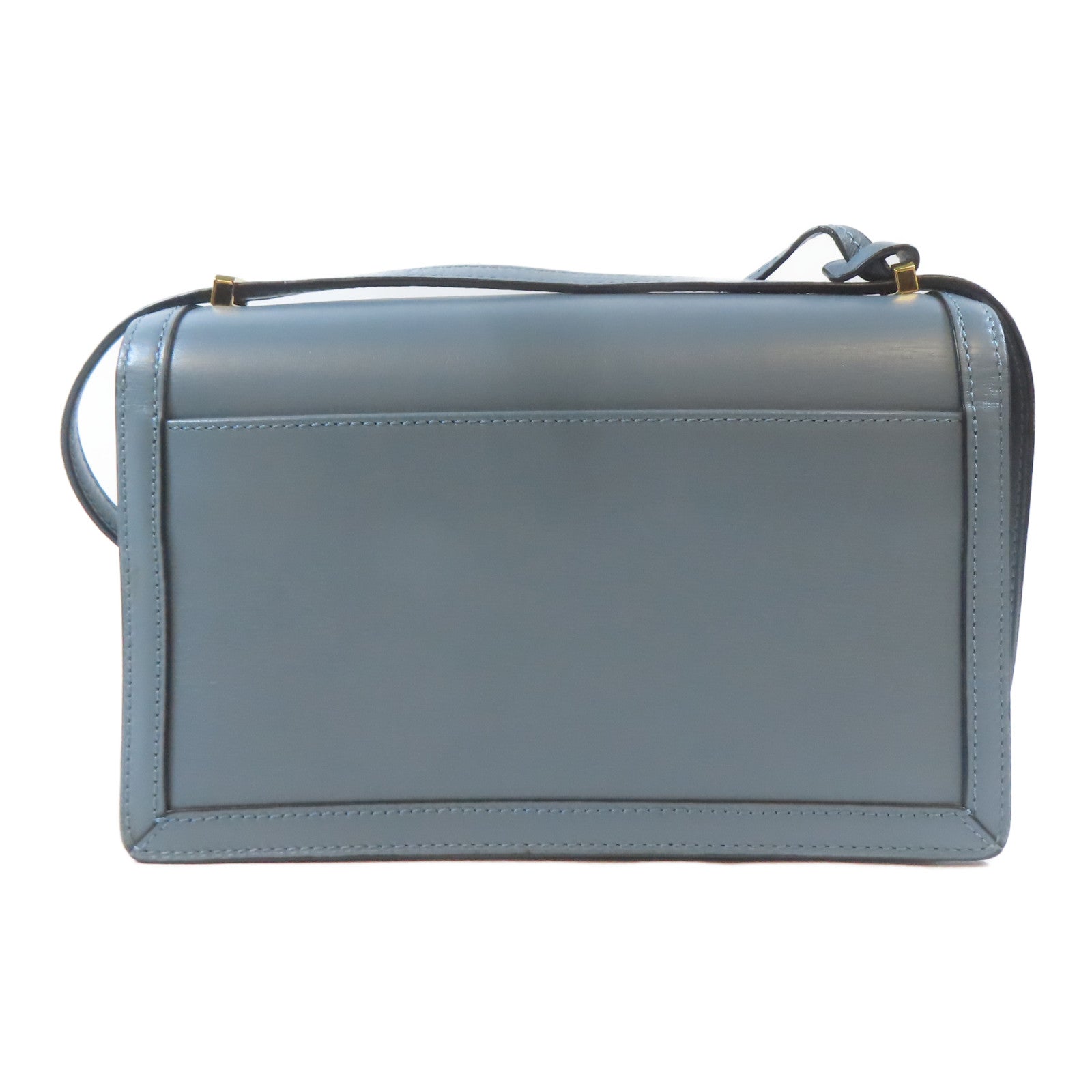 LOEWE 牛皮皮革Barcelona金扣肩背袋藍色