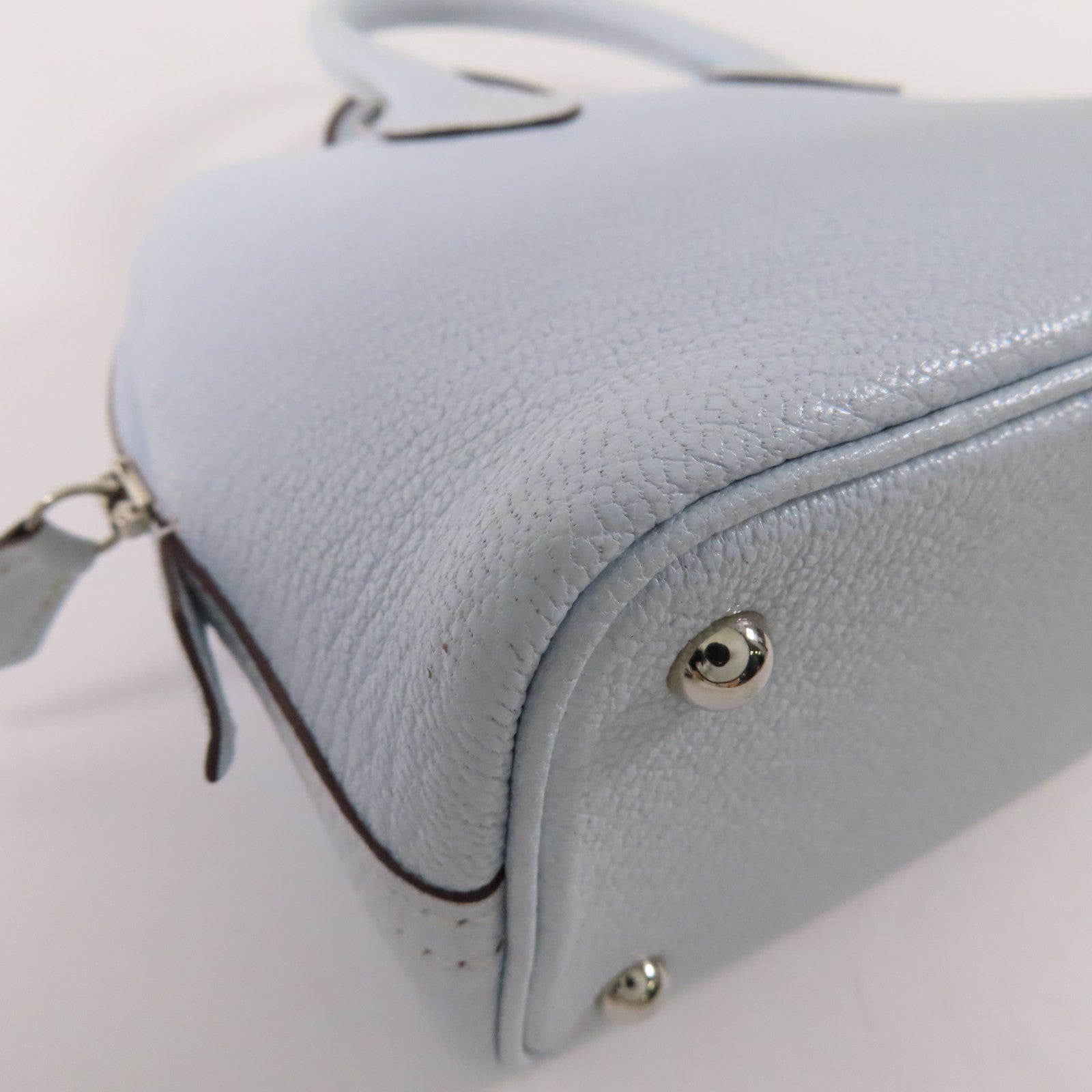 HERMES Chevre皮革Mini Bolide銀扣手挽肩背兩用袋
