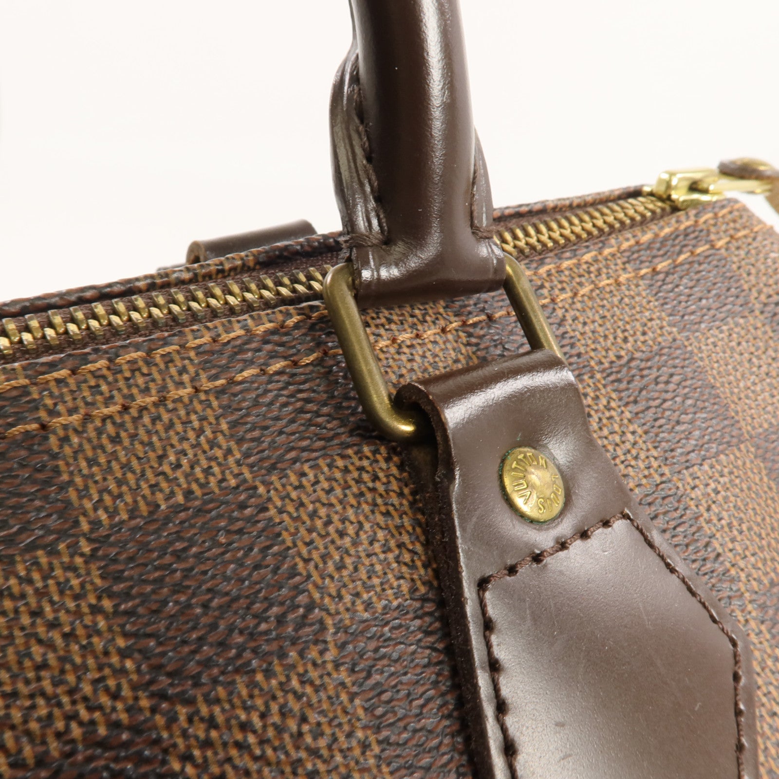 LOUIS VUITTON Damier Speedy 25金扣手挽袋
