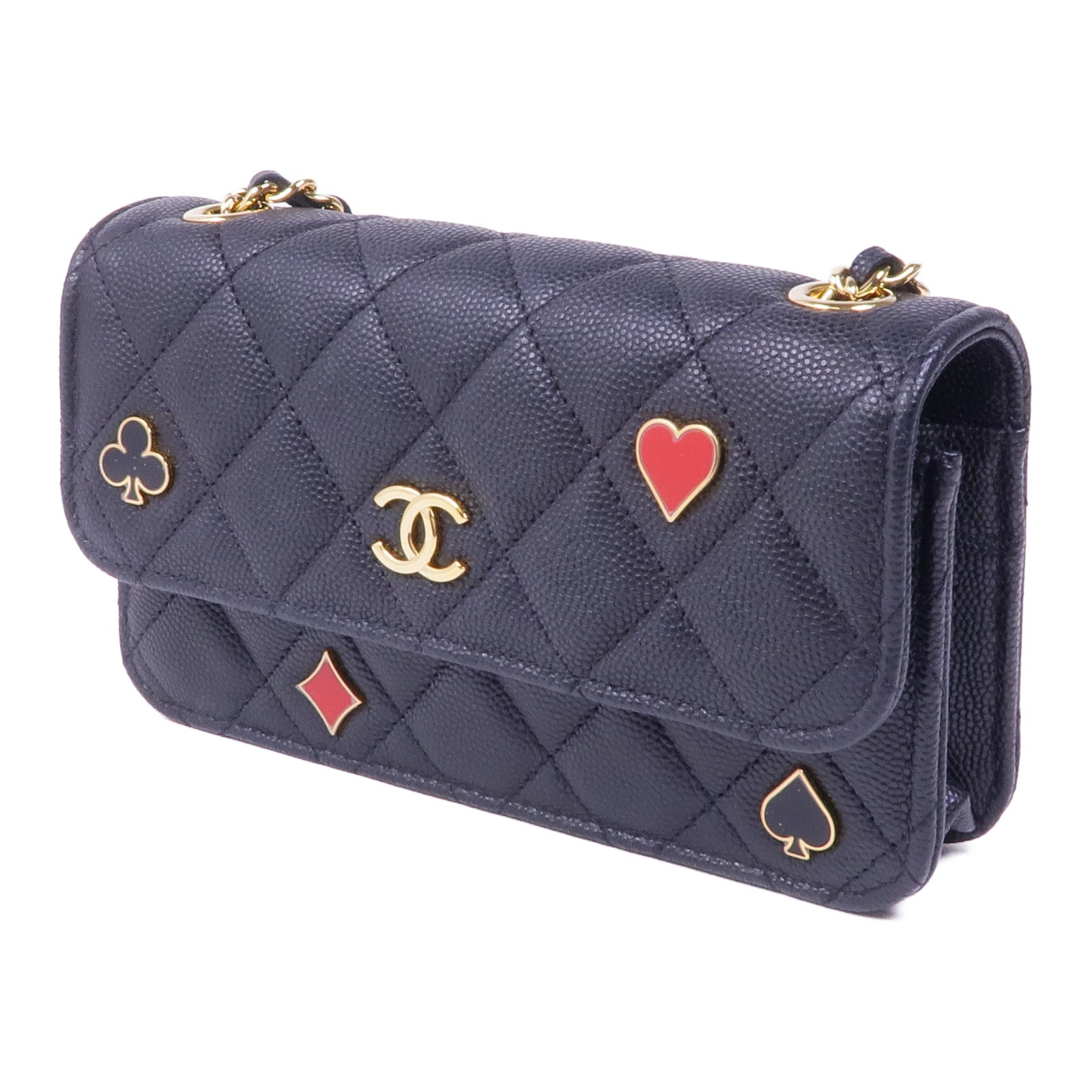 CHANEL 牛皮皮革WOC Wallet On Chain金扣鏈帶肩背袋