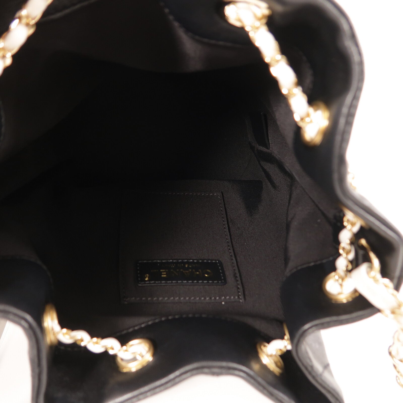 CHANEL 羊皮皮革Drawstring Bag鏈帶肩背袋