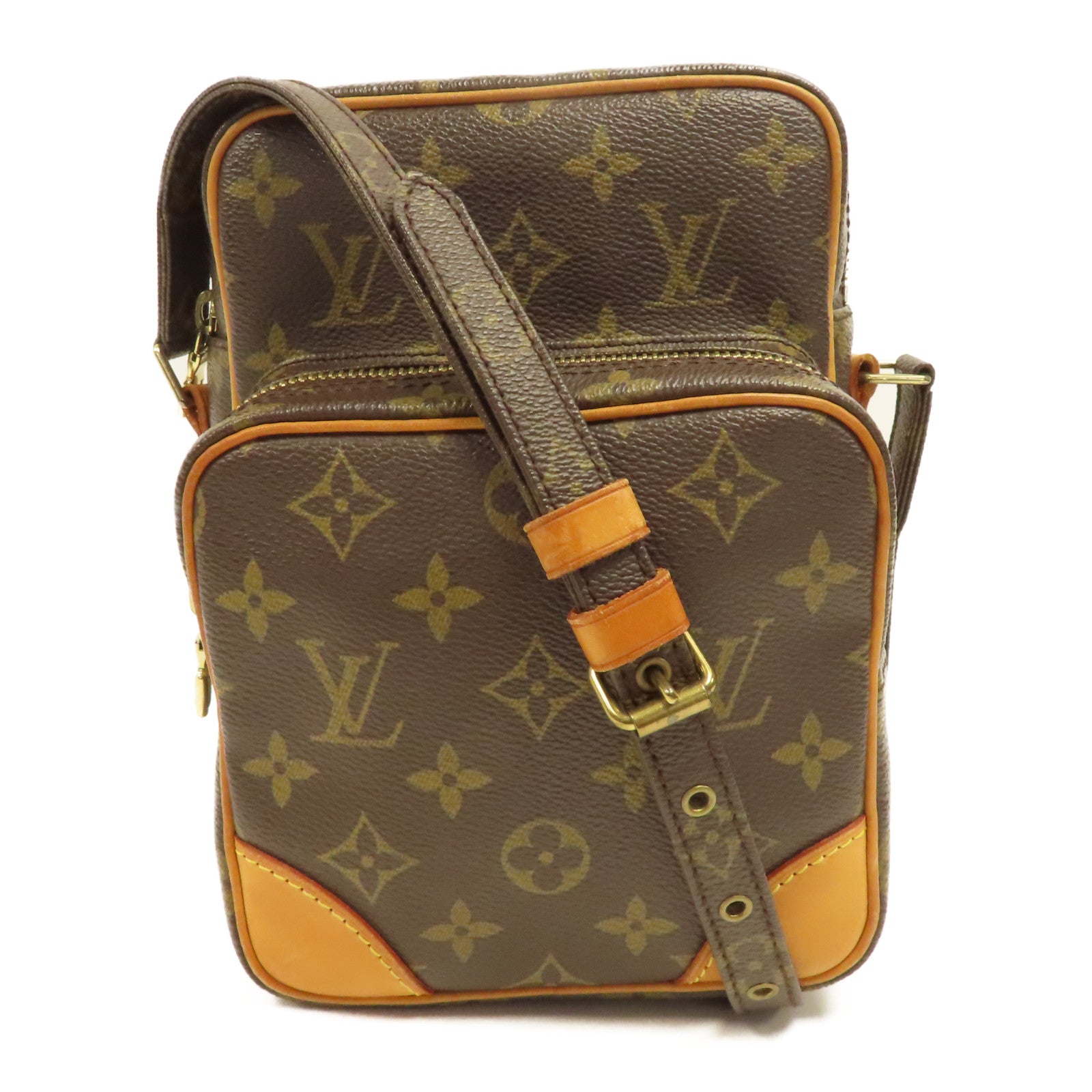 LOUIS VUITTON Monogram Amazon金扣肩背袋棕色
