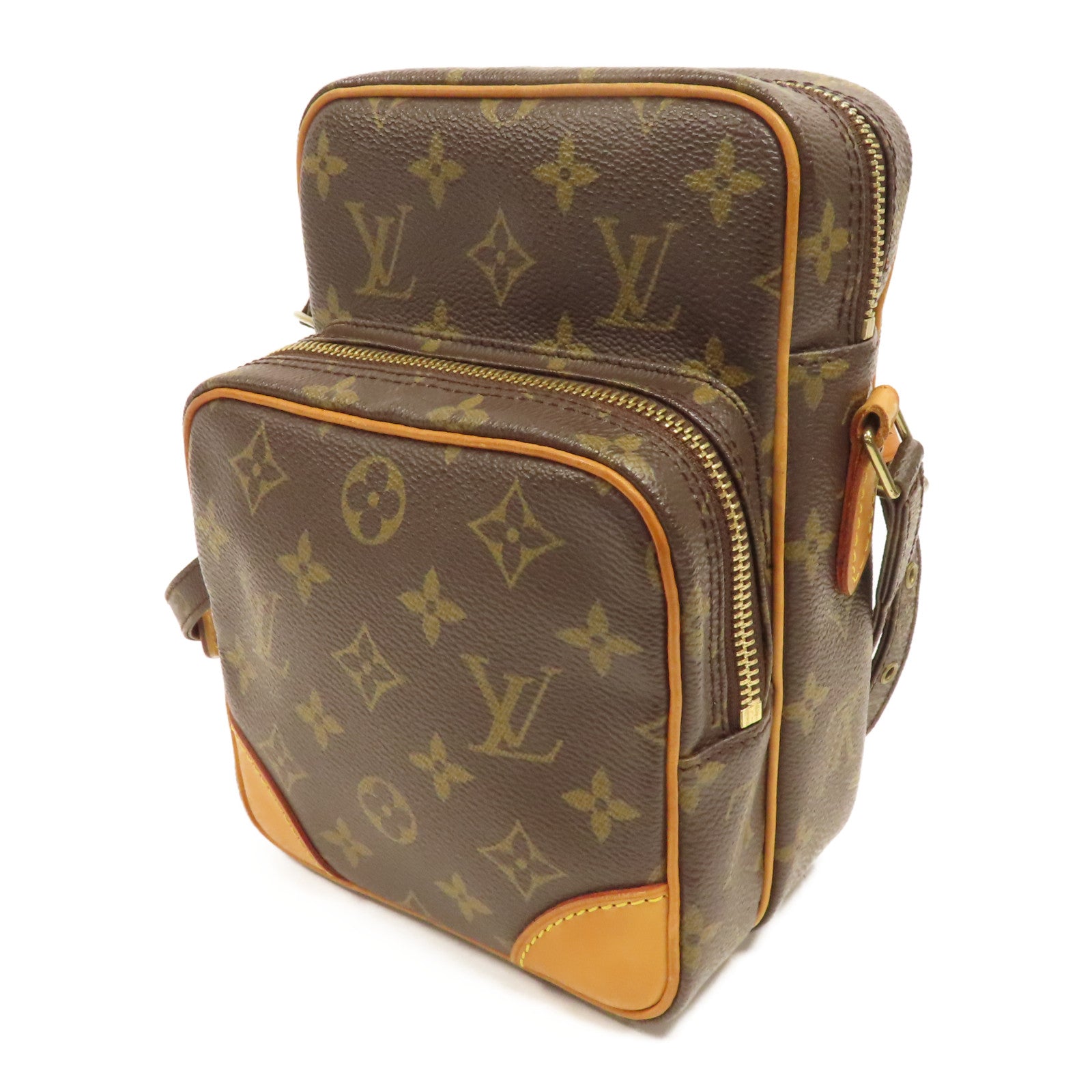 LOUIS VUITTON Monogram Amazon金扣肩背袋棕色