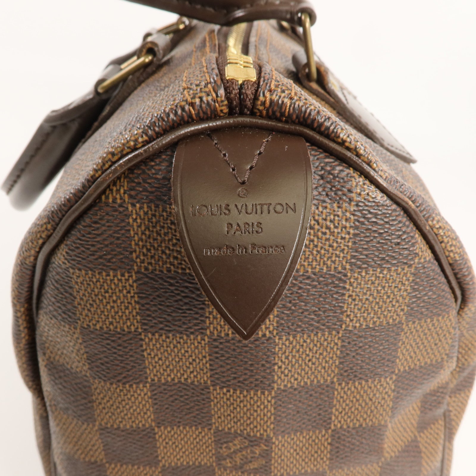 LOUIS VUITTON Damier Speedy 25金扣手挽袋