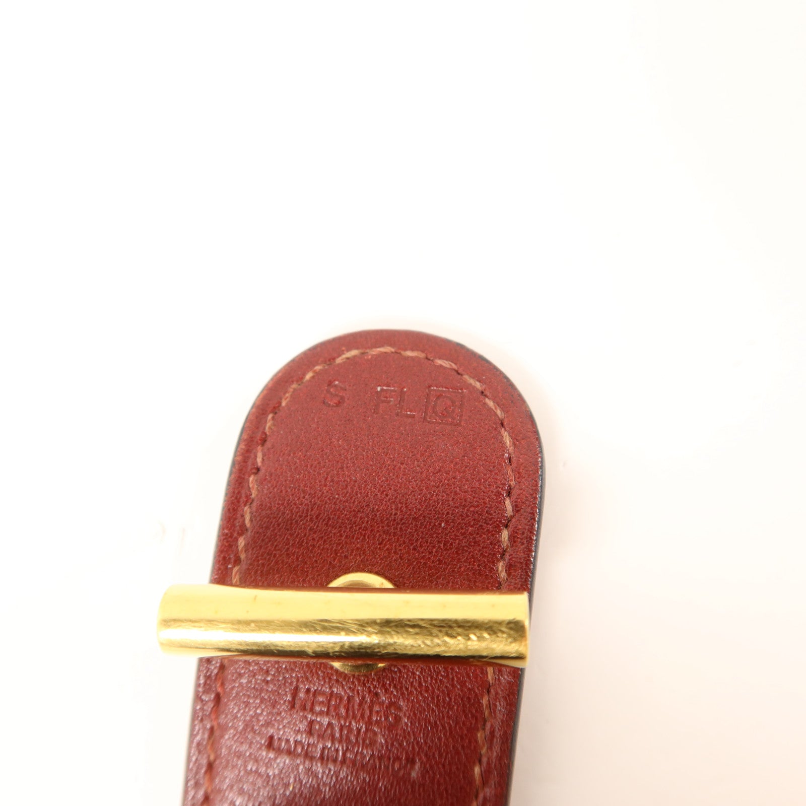 HERMES 【激減優惠】Tadelakt皮革Cuir Hydra Bracelet金扣手鐲Rouge H