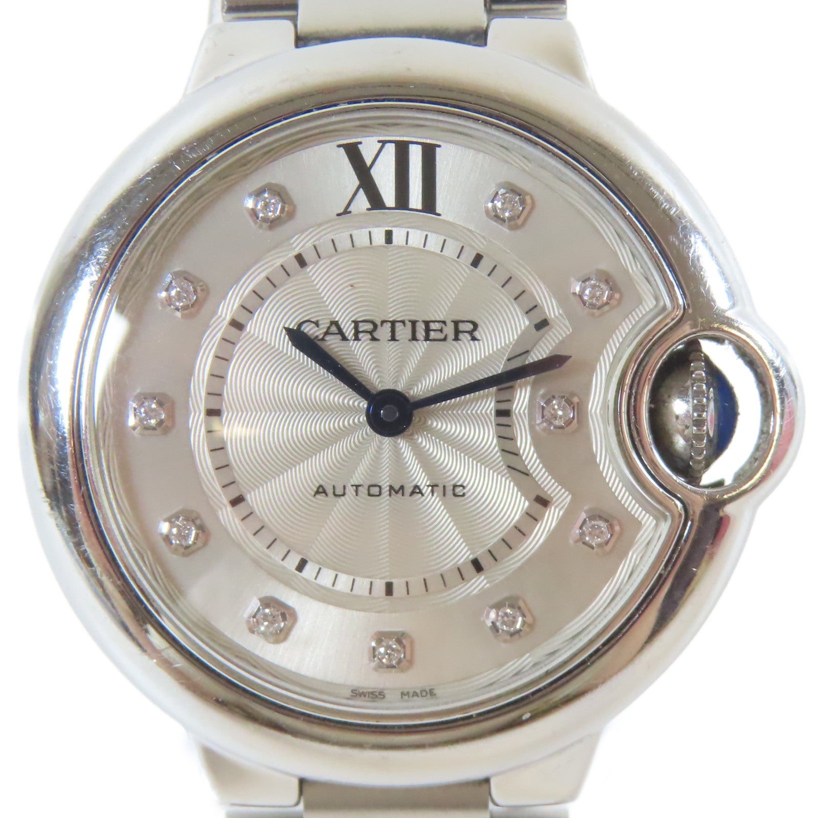 CARTIER Ballon Bleu不鏽鋼手錶自動機芯銀色#15cm