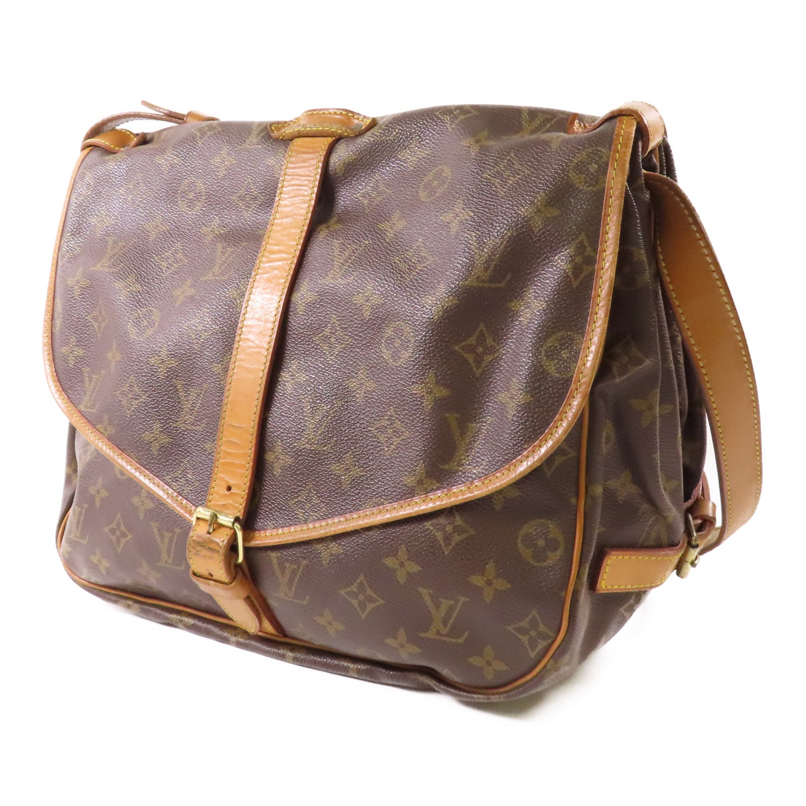 LOUIS VUITTON LV GHW Saumur 35 Crossbody Shoulder Bag M42254 Monogram Brown