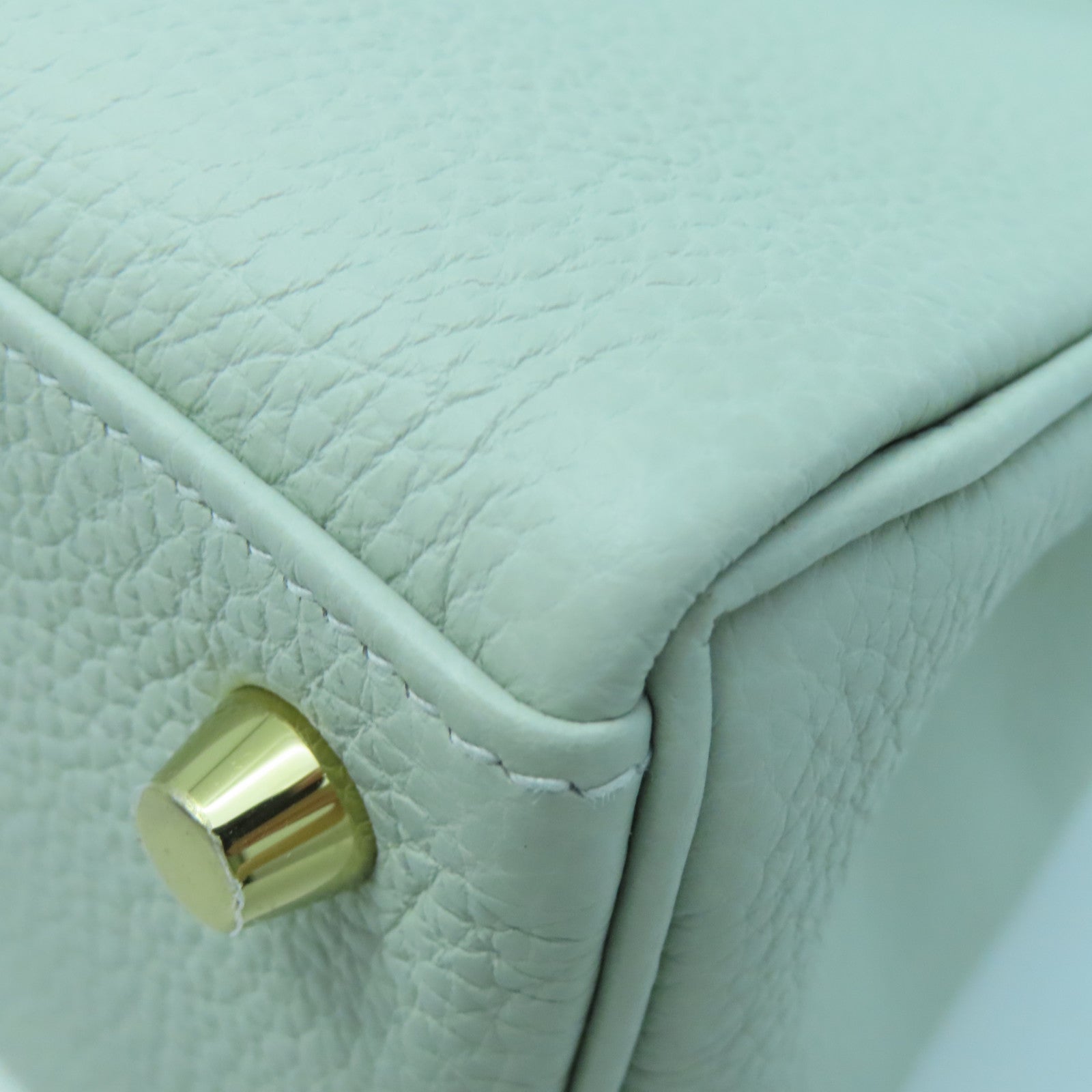 HERMES Togo Leather Kelly 25 Handle Shoulder Bag Gray