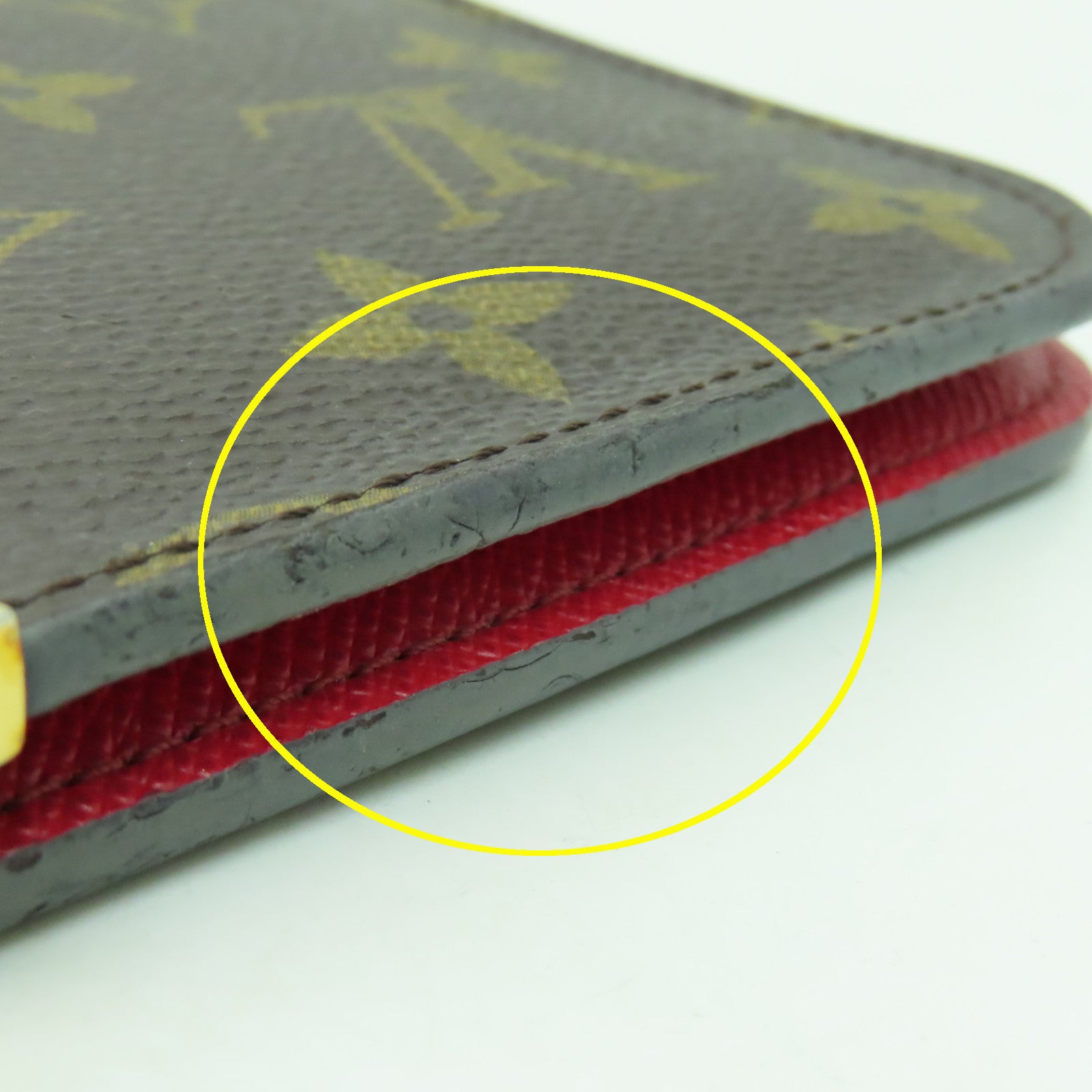 LOUIS VUITTON 【清倉大減價】Monogram Portefeuil Kimono金扣長錢包啡色/紅色