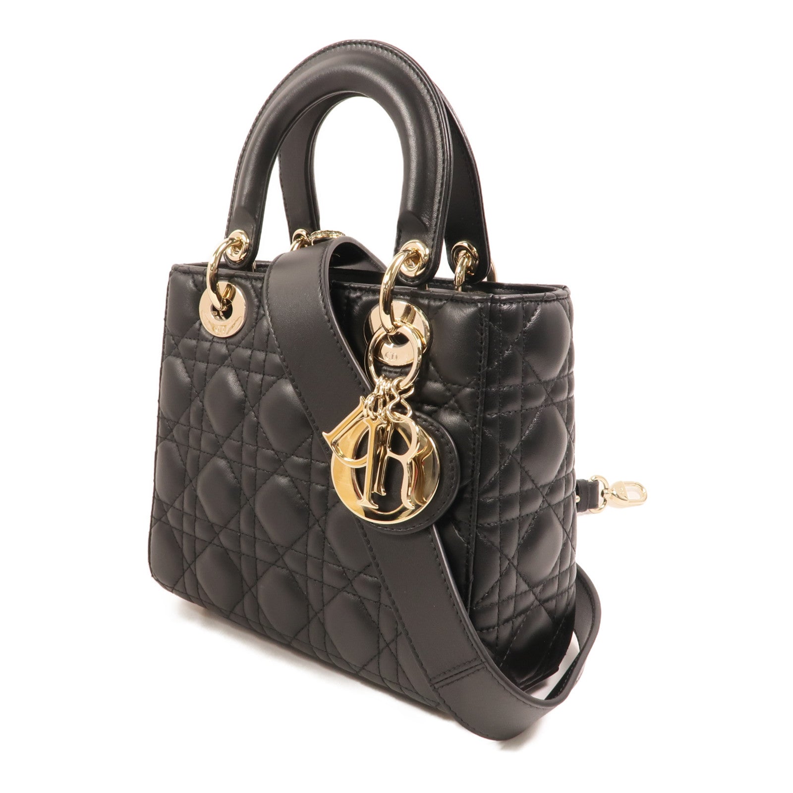 Dior 羊皮皮革Lady Dior My ABCDior金扣手挽肩背兩用袋