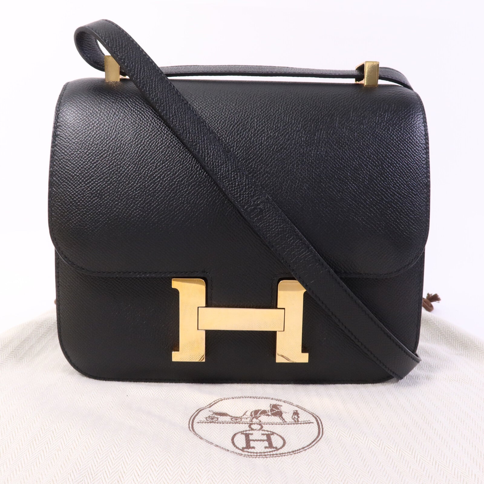 HERMES Epsom皮革Constance 24金扣手挽肩背兩用袋