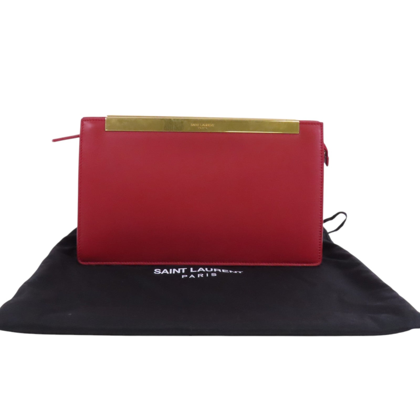 SAINT LAURENT 牛皮皮革Clutch Bag金扣手拿包