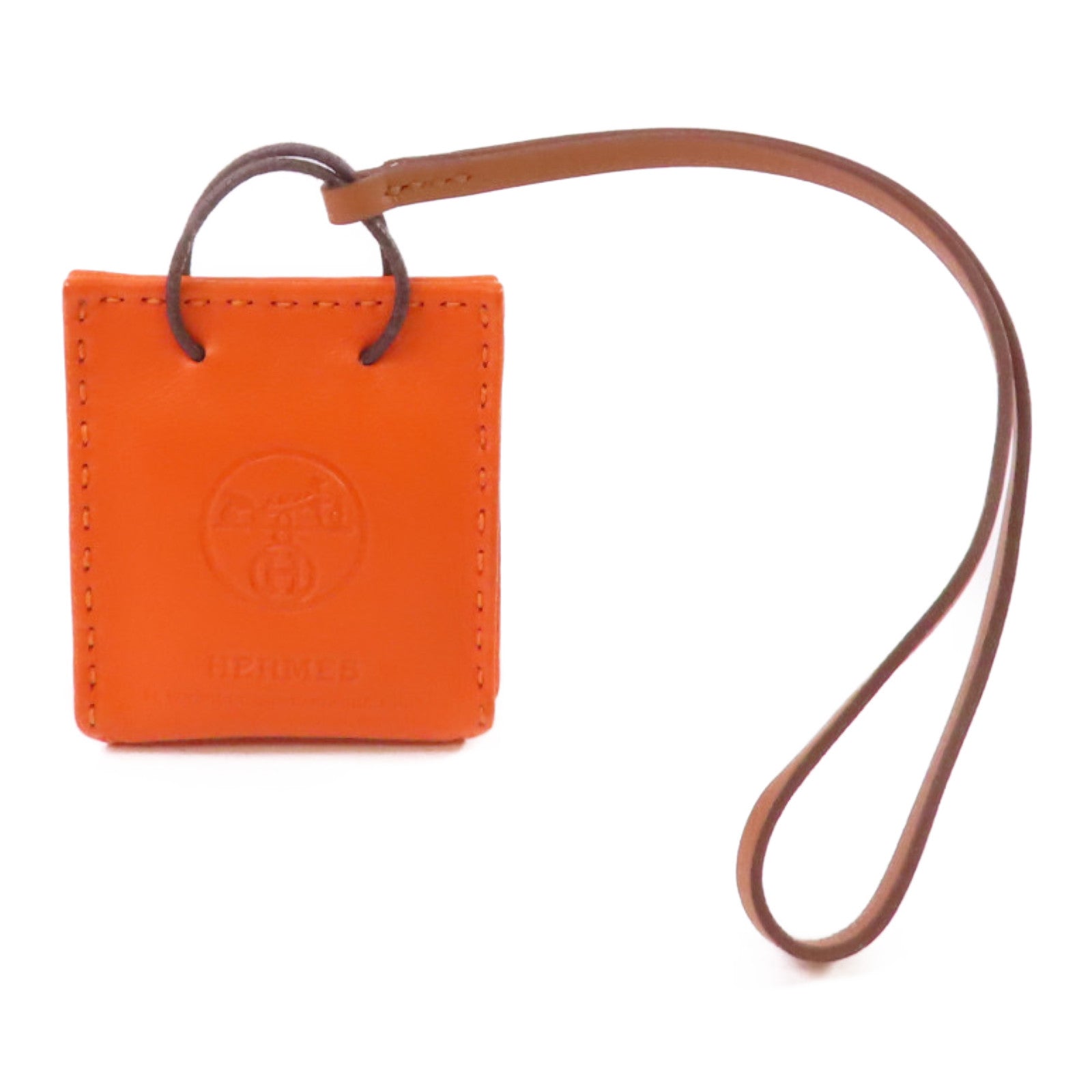 HERMES Milo皮革/Swift皮革Orange Bag Charm掛飾橙色