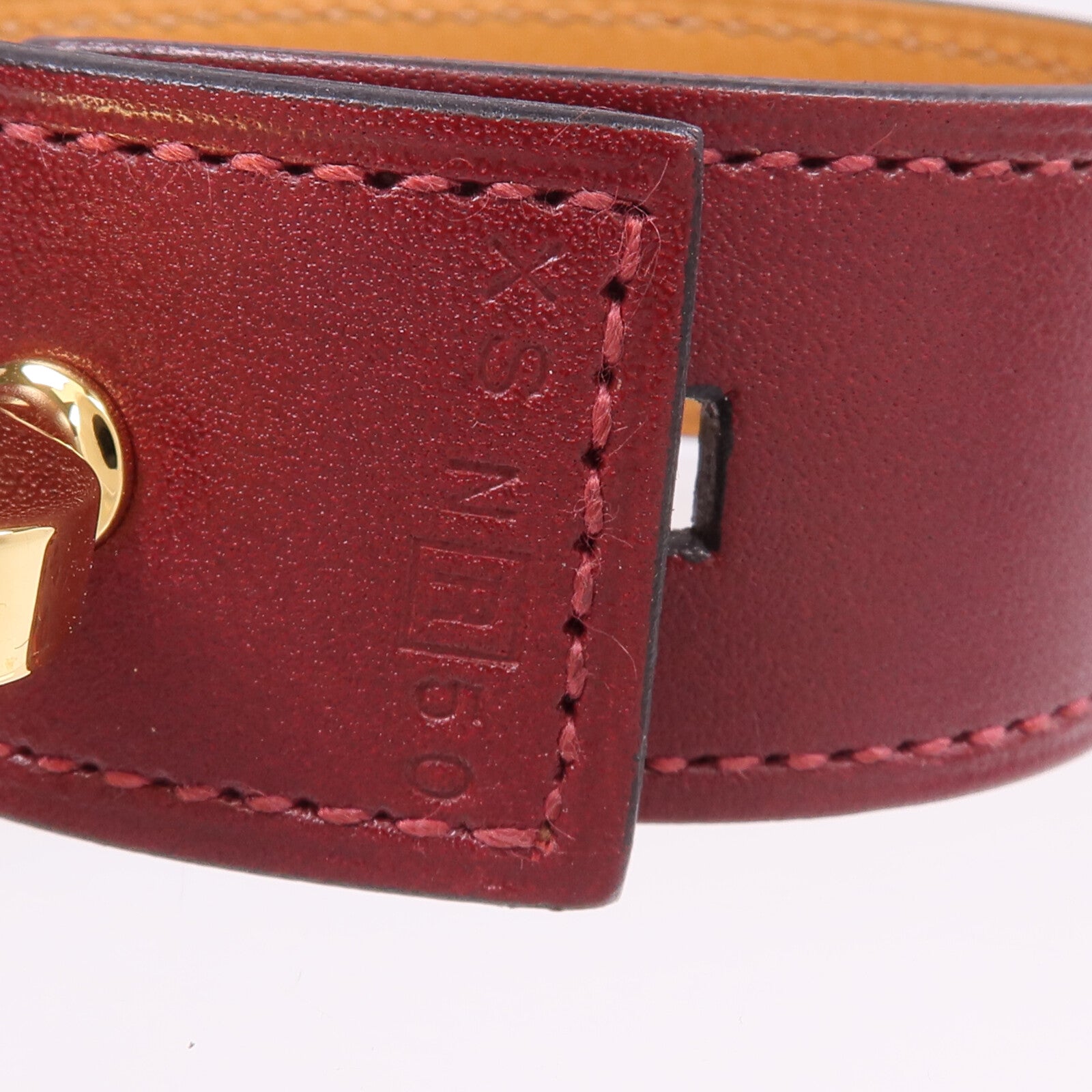 HERMES 【激減優惠】Box Calf皮革Hip Hop Bracelet金扣手帶