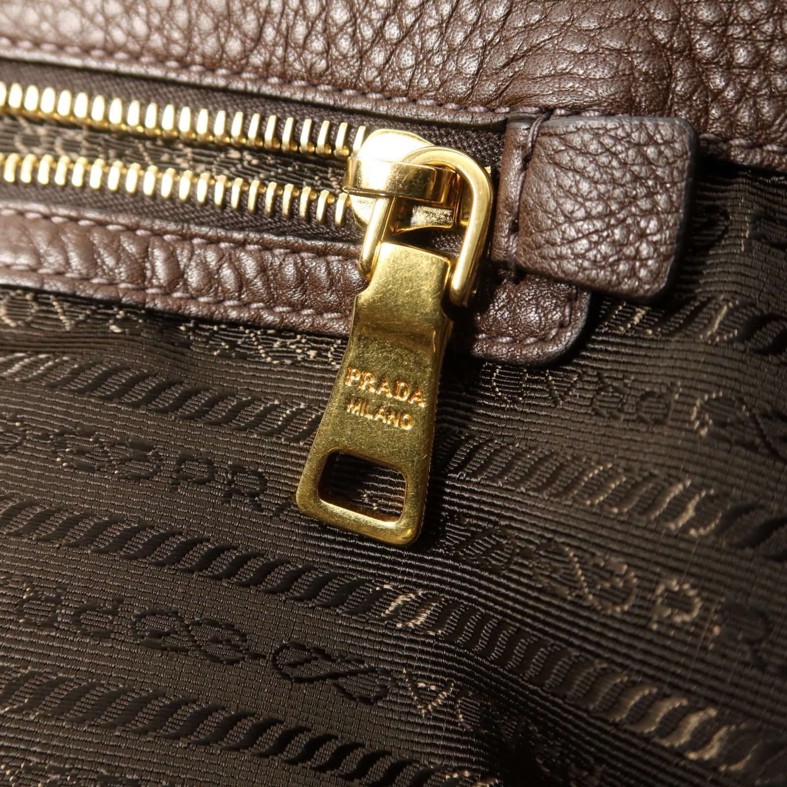 PRADA 牛皮皮革2 way Shoulder金扣手挽肩背兩用袋