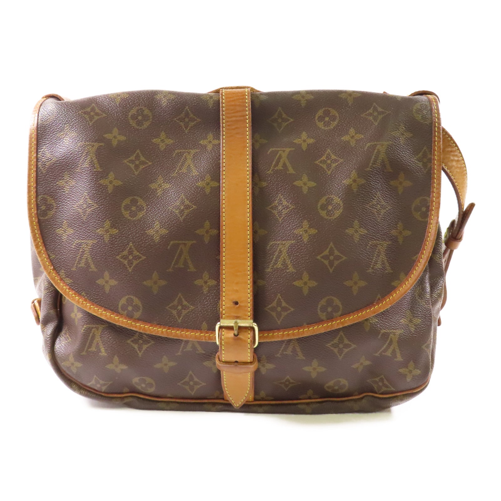 LOUIS VUITTON 【激減優惠】Monogram Saumur 35金扣肩背袋
