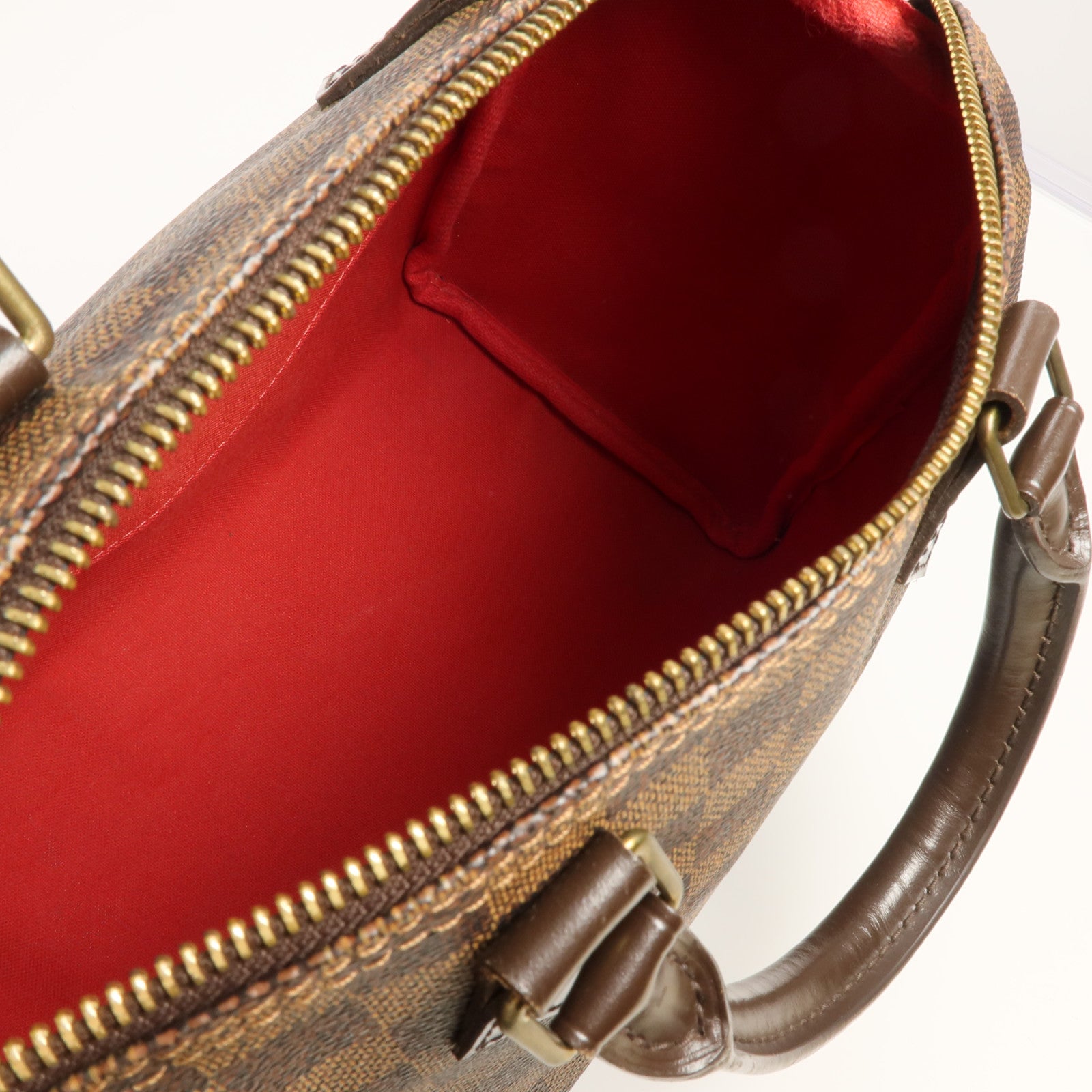 LOUIS VUITTON Damier Speedy 25金扣手挽袋