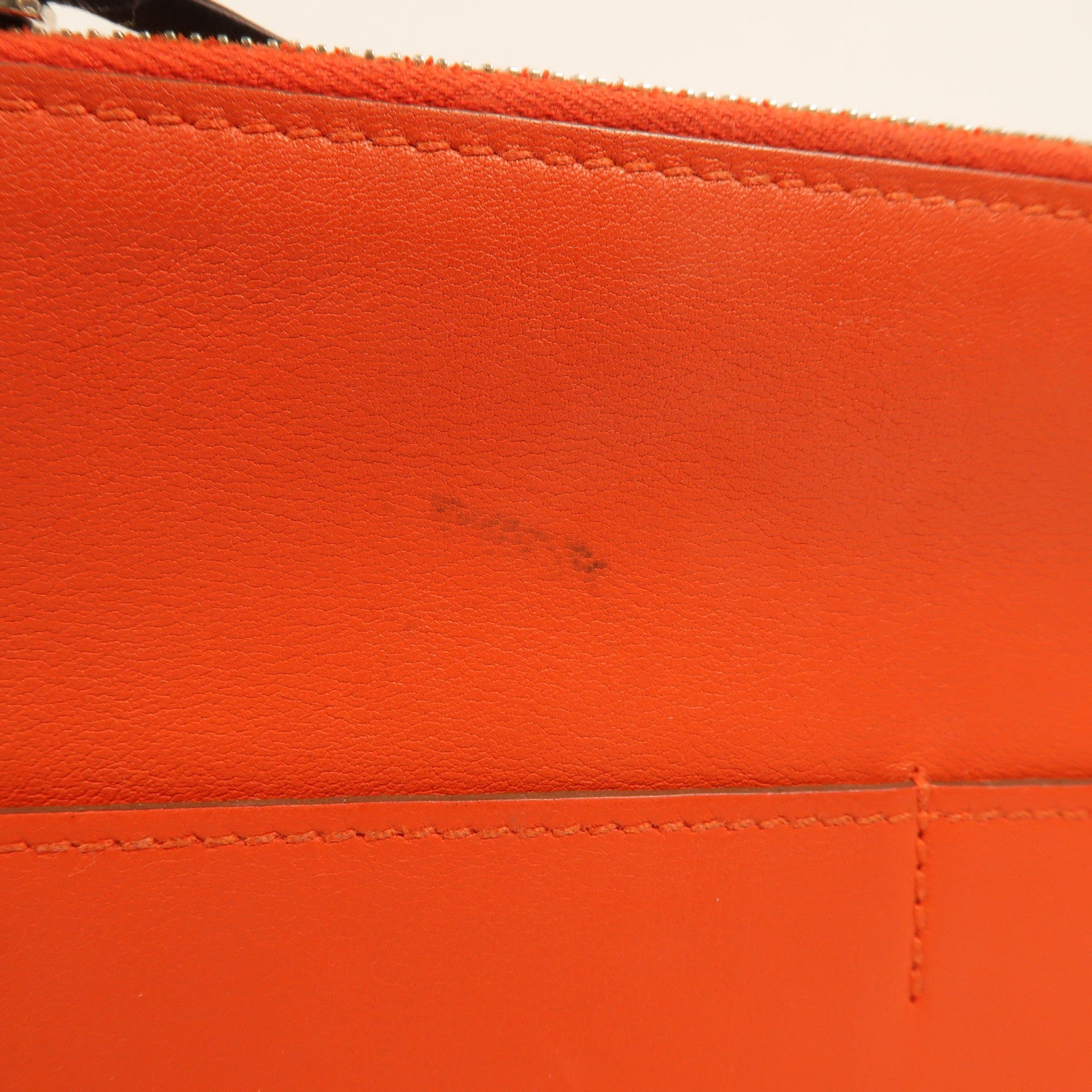 HERMES Swift皮革Dogon GM長錢包Bleu Marine/Feu