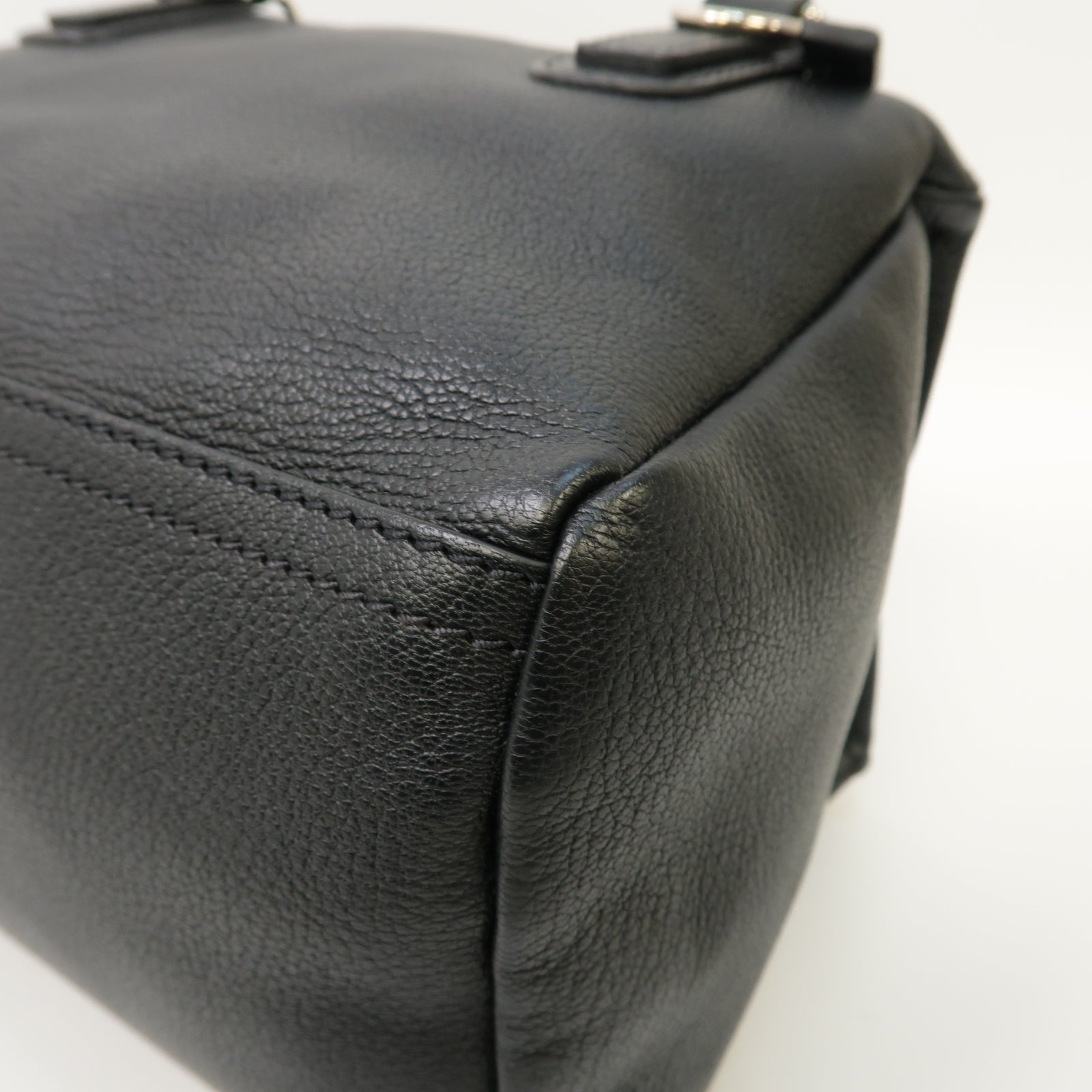 GIVENCHY 皮革Pandora 2 Way Shoulder Bag銀扣手挽肩背兩用袋黑色