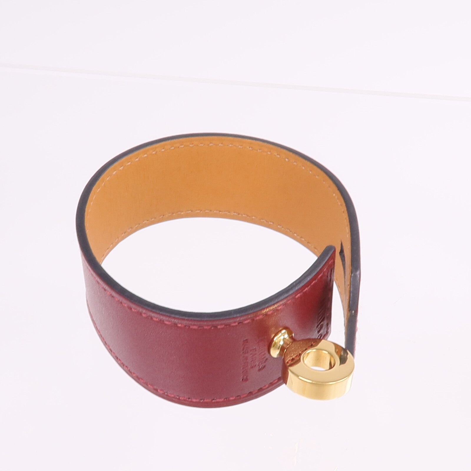HERMES 【激減優惠】Box Calf皮革Hip Hop Bracelet金扣手帶