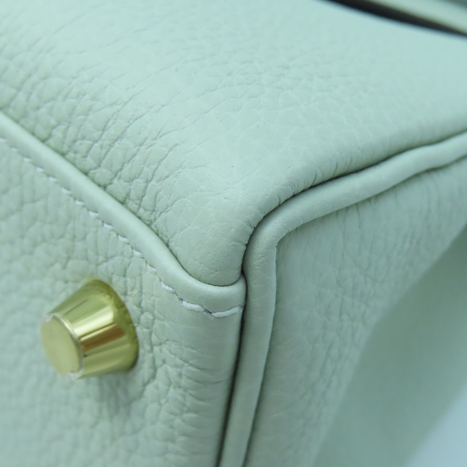 HERMES Togo Leather Kelly 25 Handle Shoulder Bag Gray