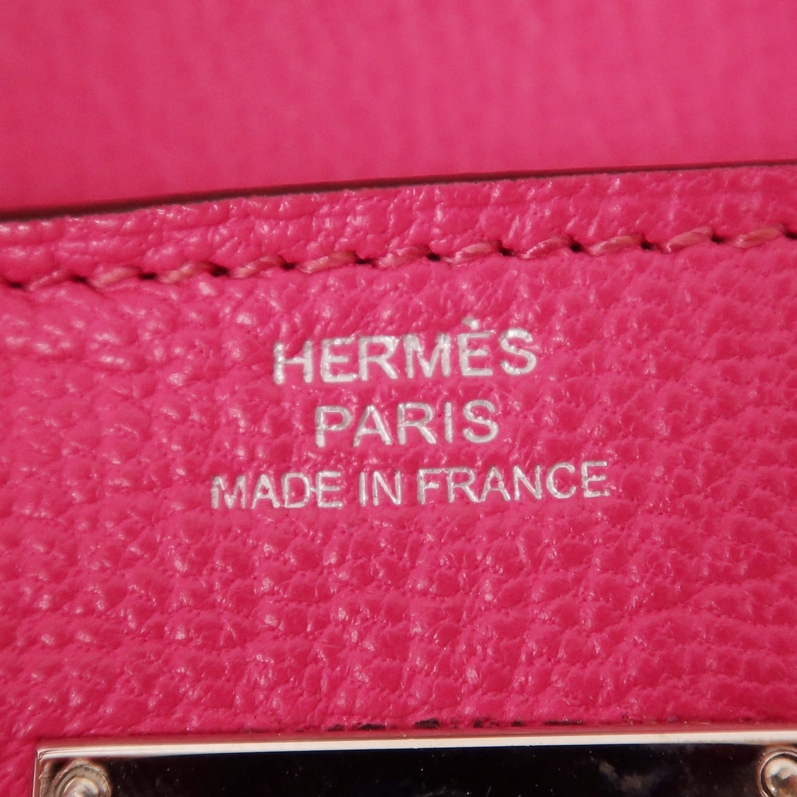 HERMES Chevre皮革Kelly Long Wallet銀扣長錢包Rose Mexico