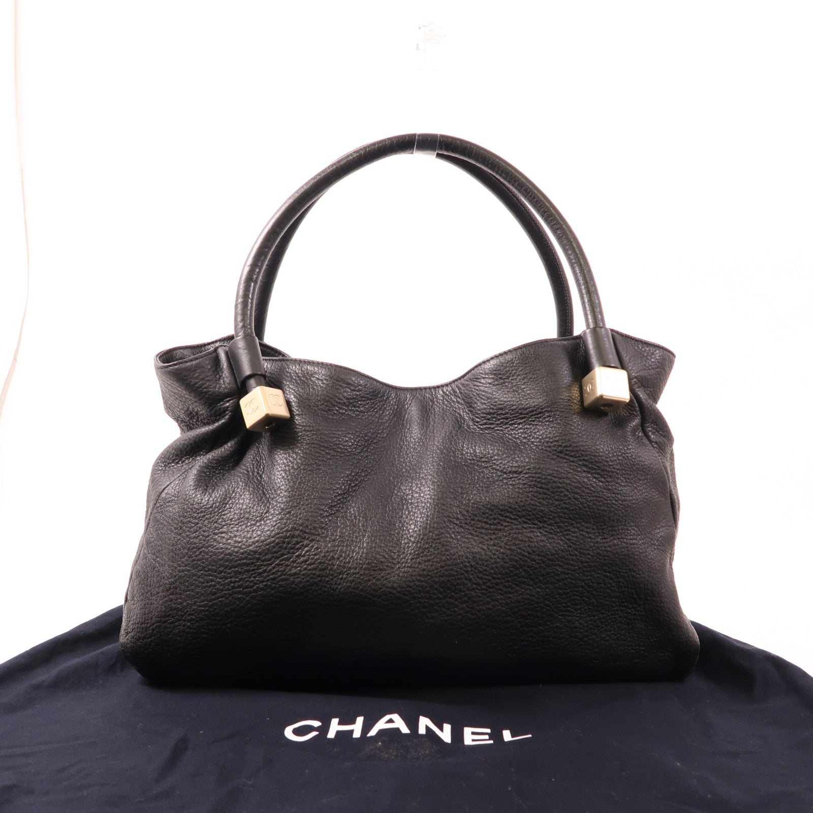 CHANEL 牛皮皮革Shoulder Bag金扣肩背袋