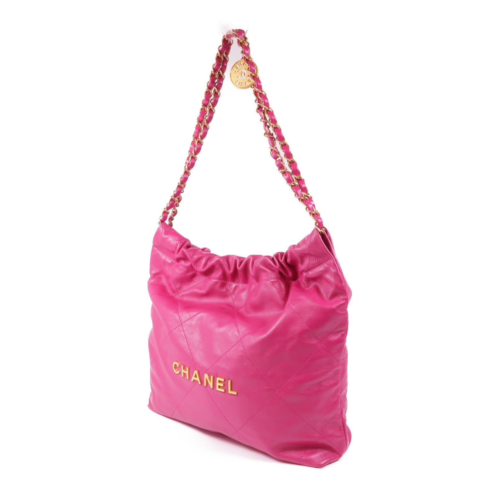 CHANEL 【激減優惠】牛皮皮革Chanel 22 Small金扣鏈帶肩背袋