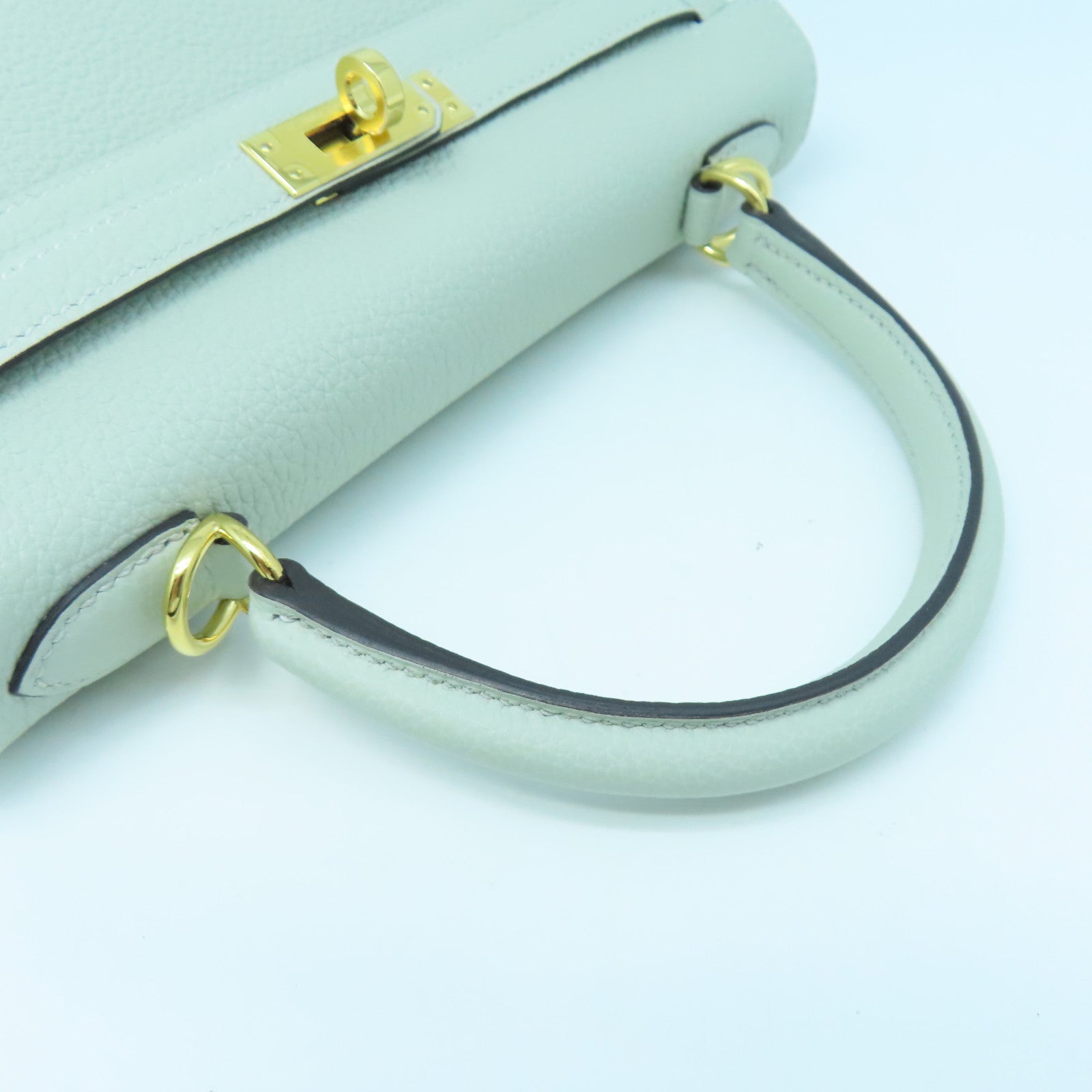 HERMES Togo Leather Kelly 25 Handle Shoulder Bag Gray