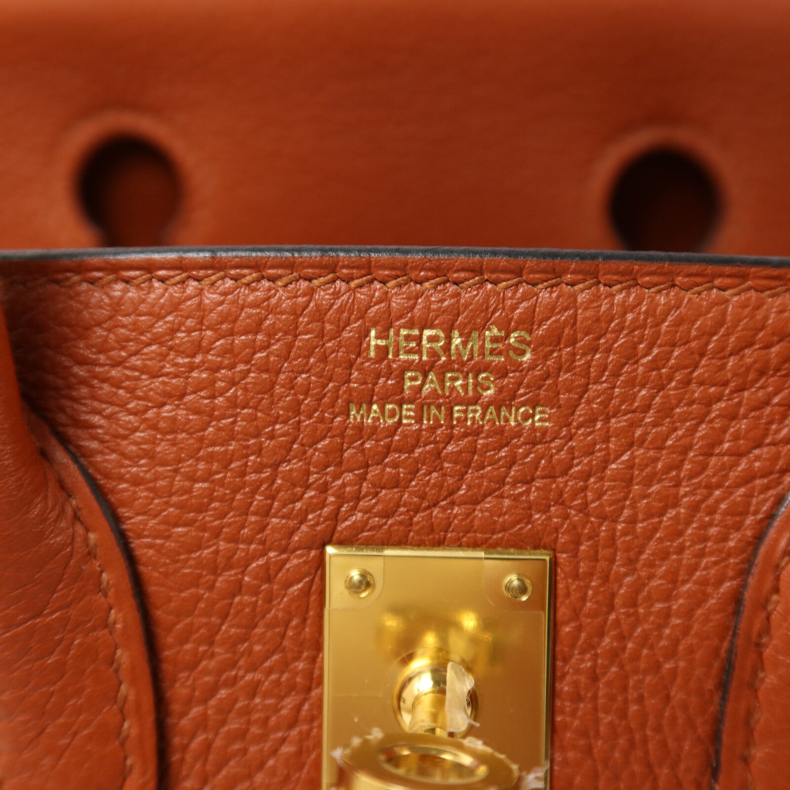 HERMES Clemence皮革Birkin 25手挽袋Cuivre