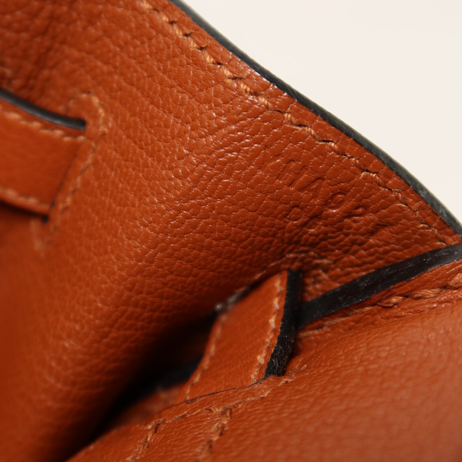 HERMES Clemence皮革Birkin 25手挽袋Cuivre