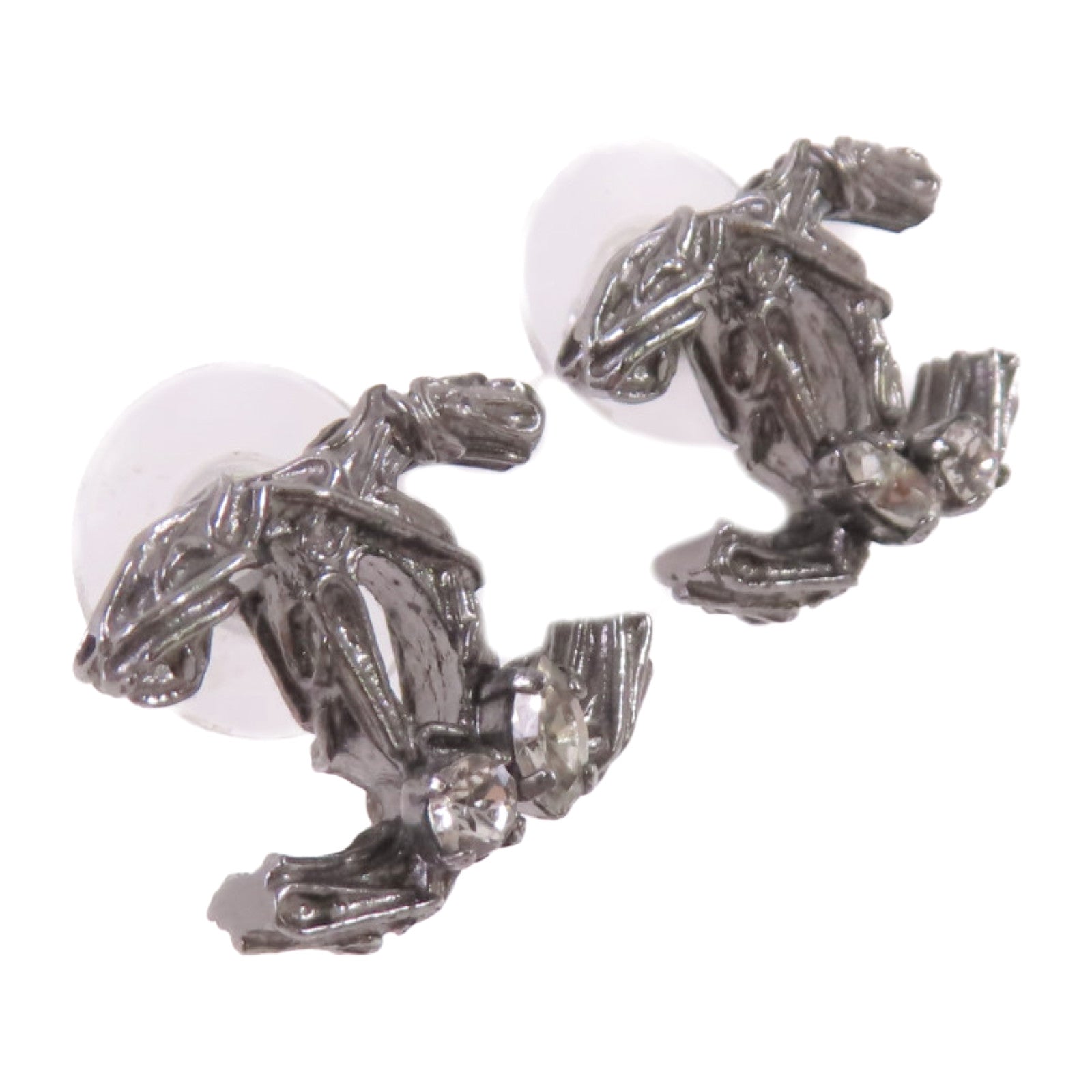 CHANEL 金屬/水晶玻璃CC Earrings耳環