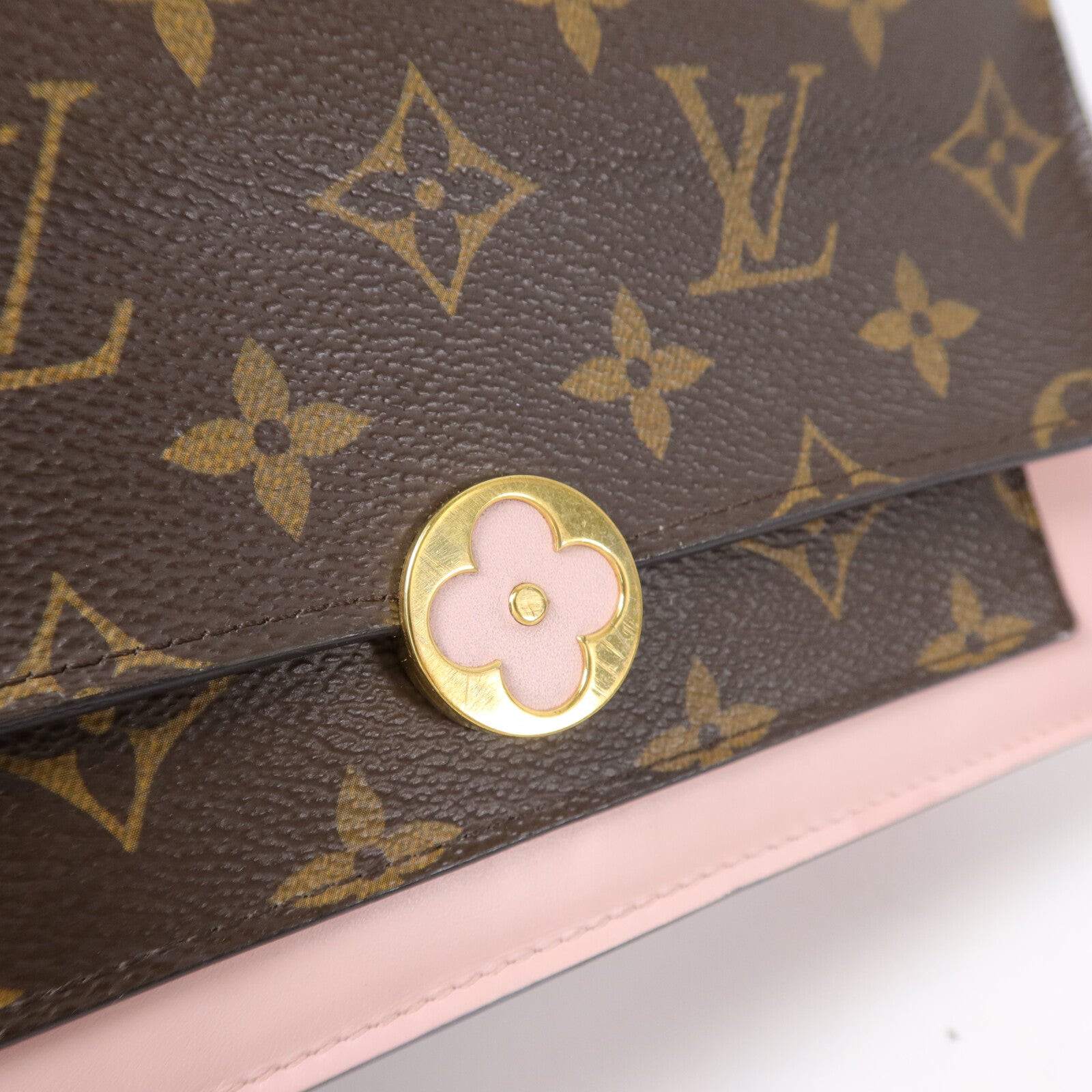 LOUIS VUITTON Monogram Flore Chain Wallet鏈帶肩背袋