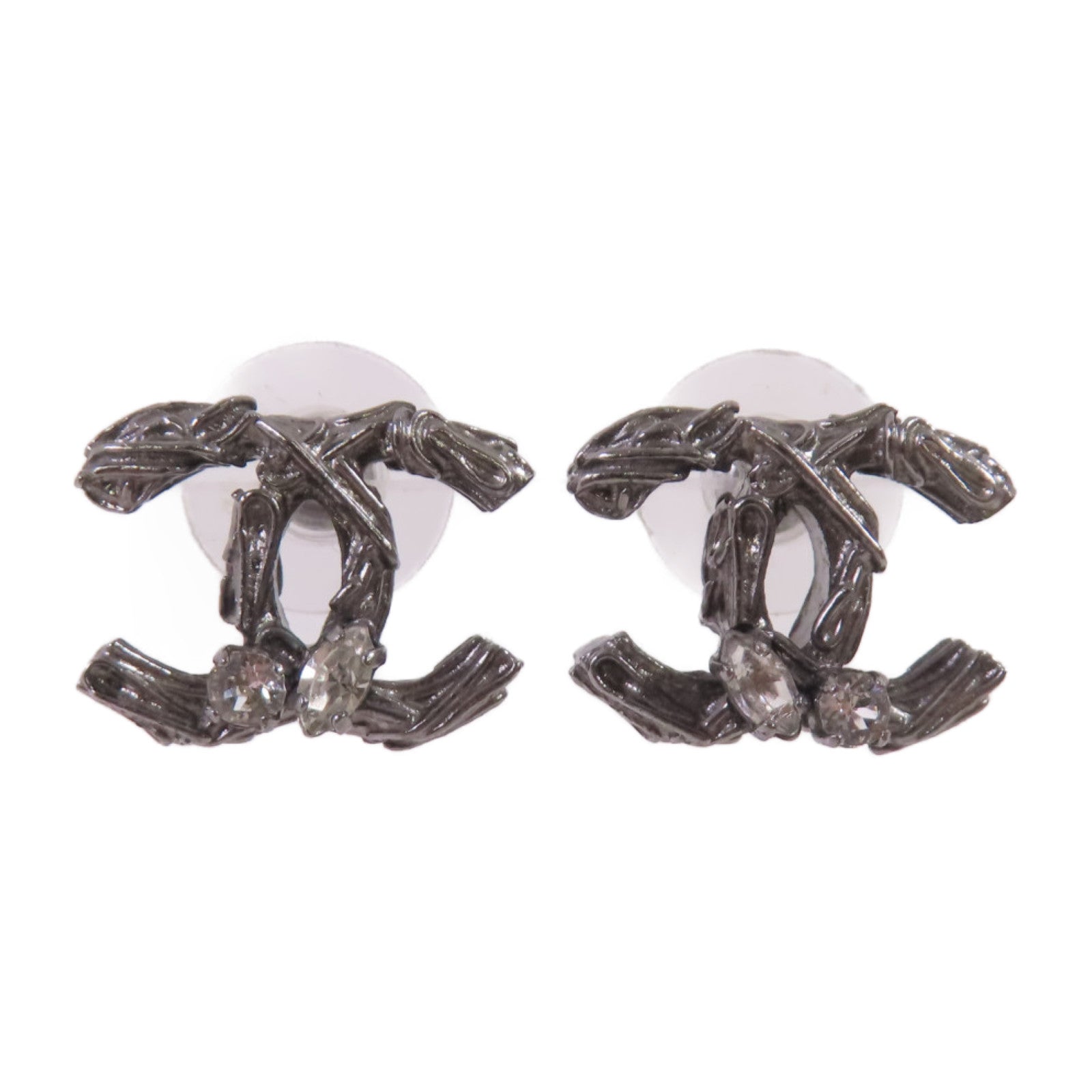 CHANEL 金屬/水晶玻璃CC Earrings耳環