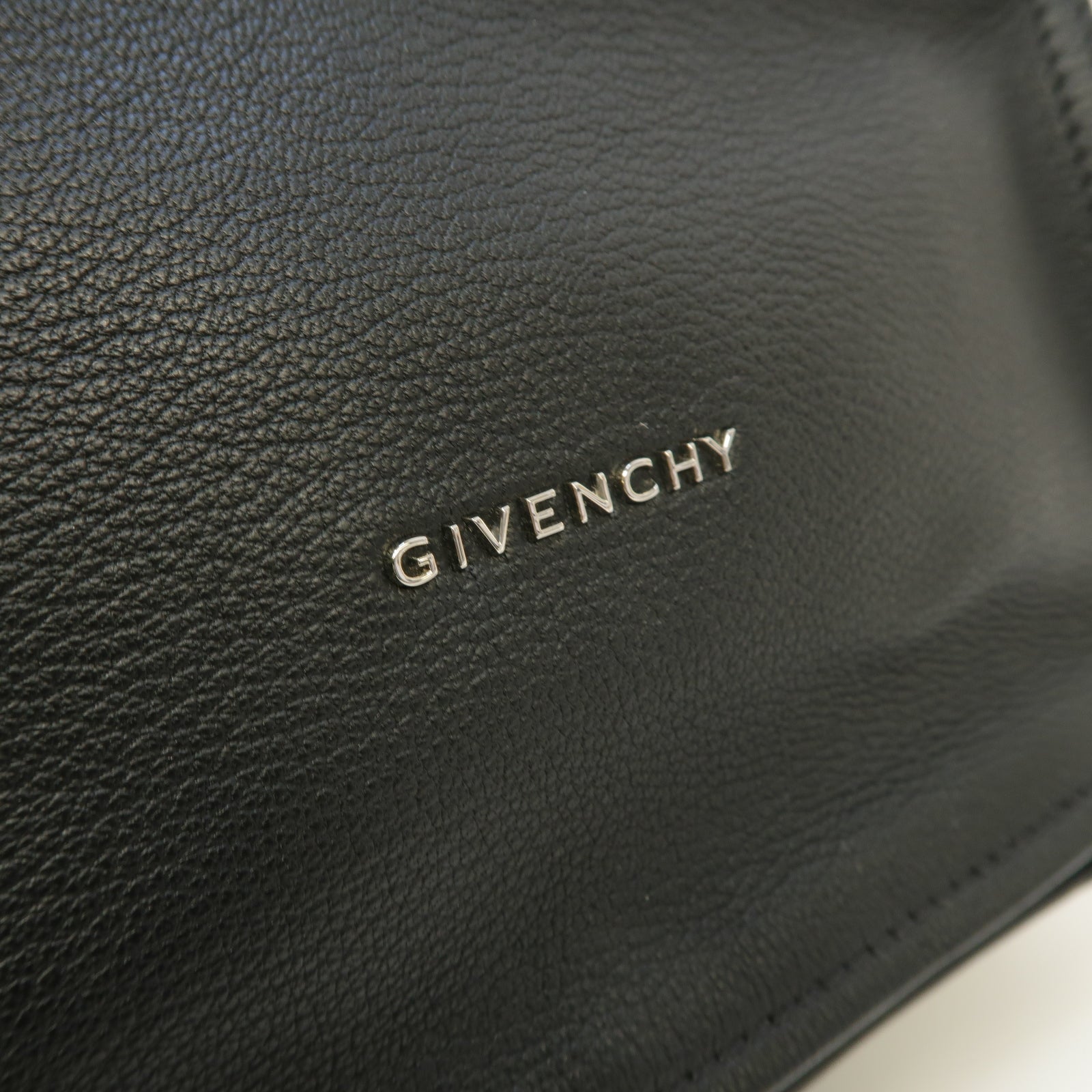 GIVENCHY 皮革Pandora 2 Way Shoulder Bag銀扣手挽肩背兩用袋黑色