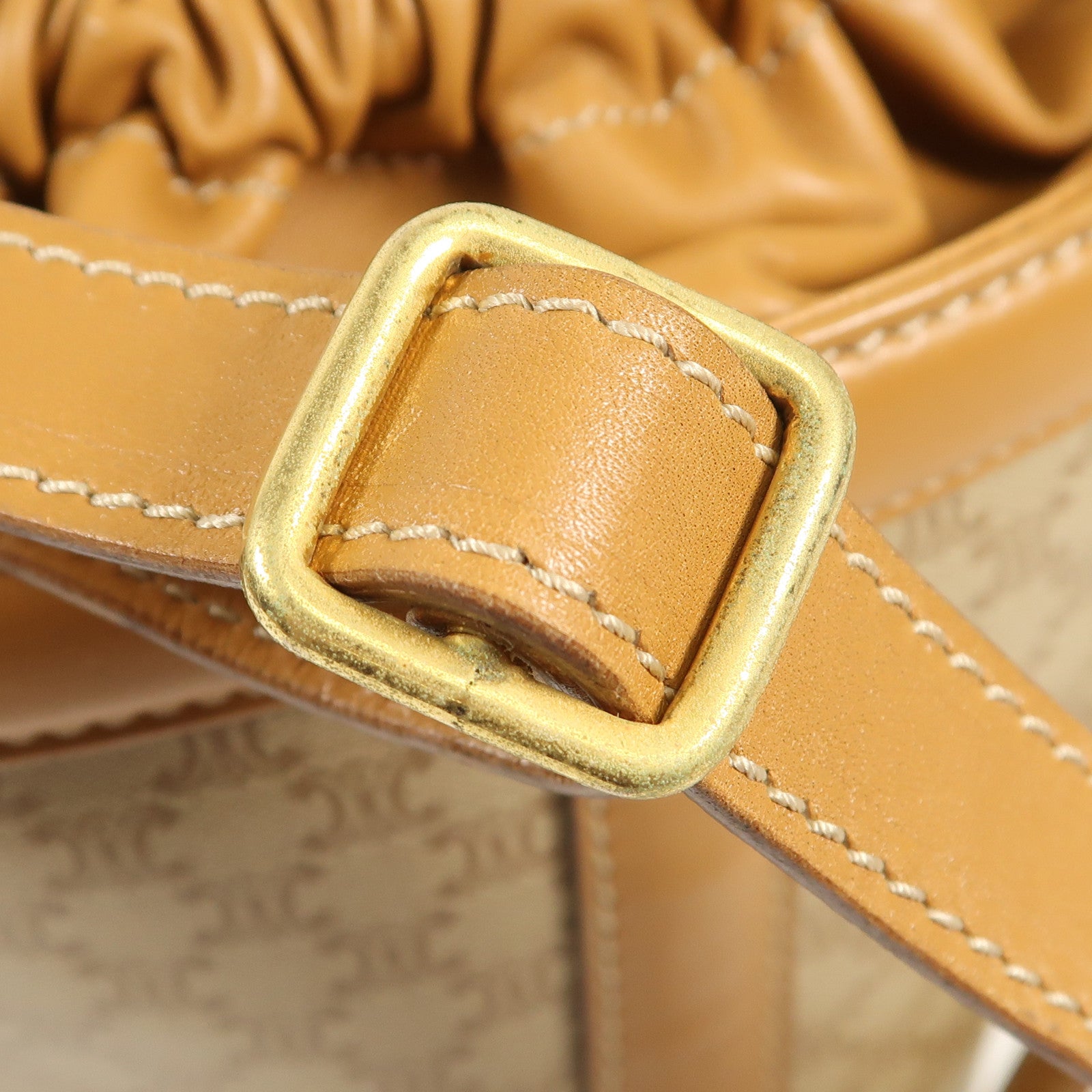 CELINE 塗層帆布Vintage Bag金扣肩背袋