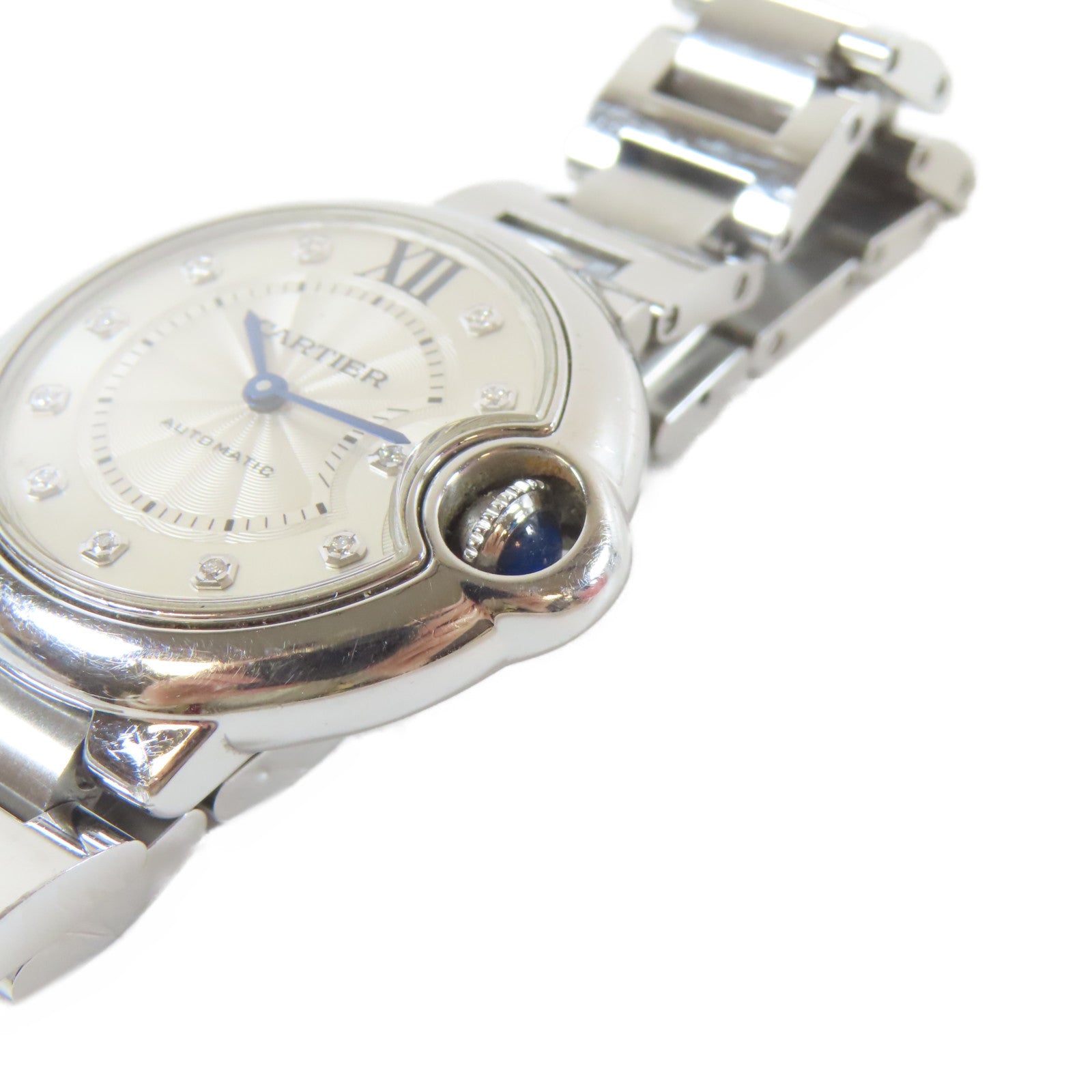CARTIER Ballon Bleu不鏽鋼手錶自動機芯銀色#15cm