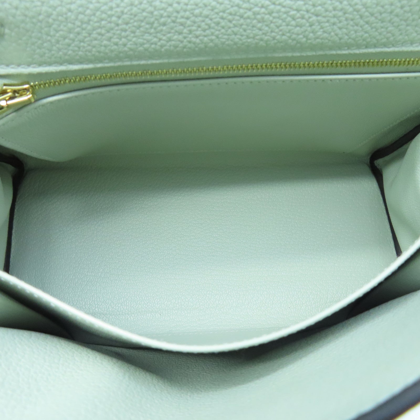 HERMES Togo Leather Kelly 25 Handle Shoulder Bag Gray