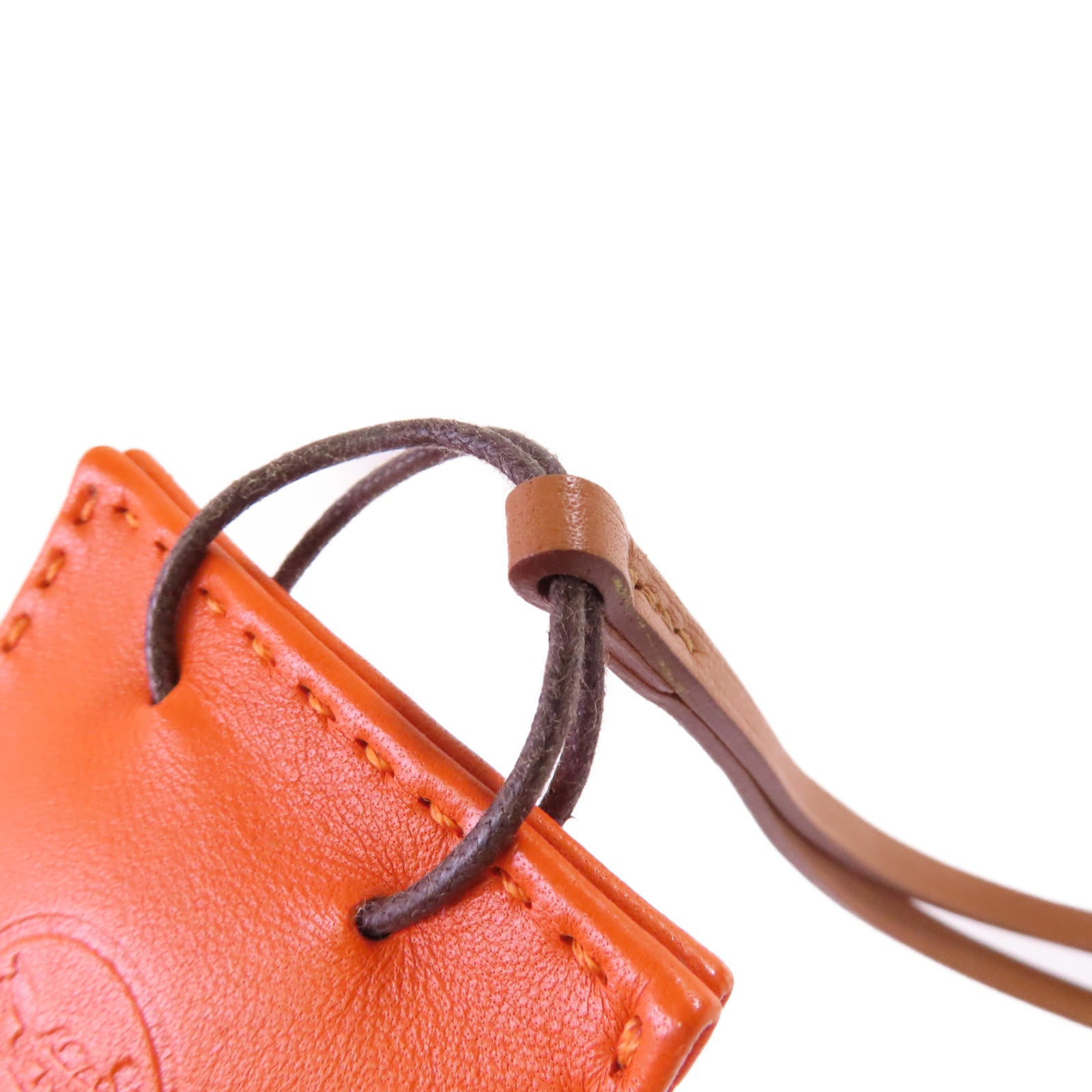 HERMES Milo皮革/Swift皮革Orange Bag Charm掛飾橙色