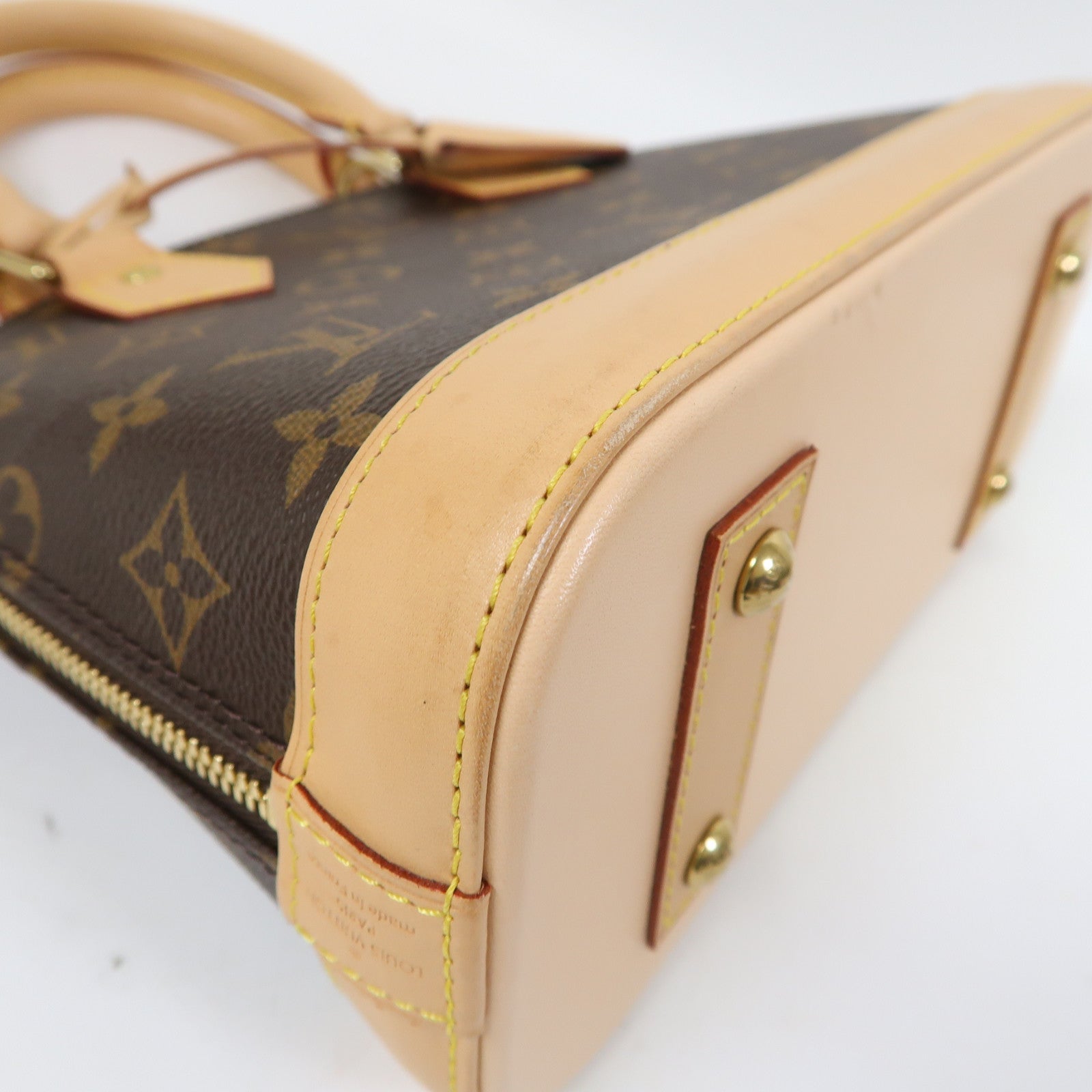 LOUIS VUITTON Monogram Alma BB金扣手挽肩背兩用袋啡色