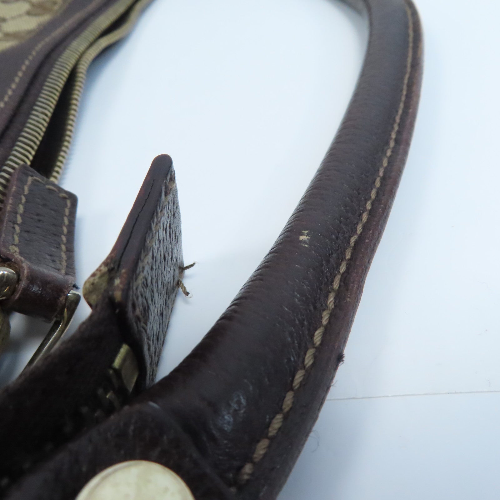 GUCCI 帆布Shoulder Bag金扣肩背袋啡色